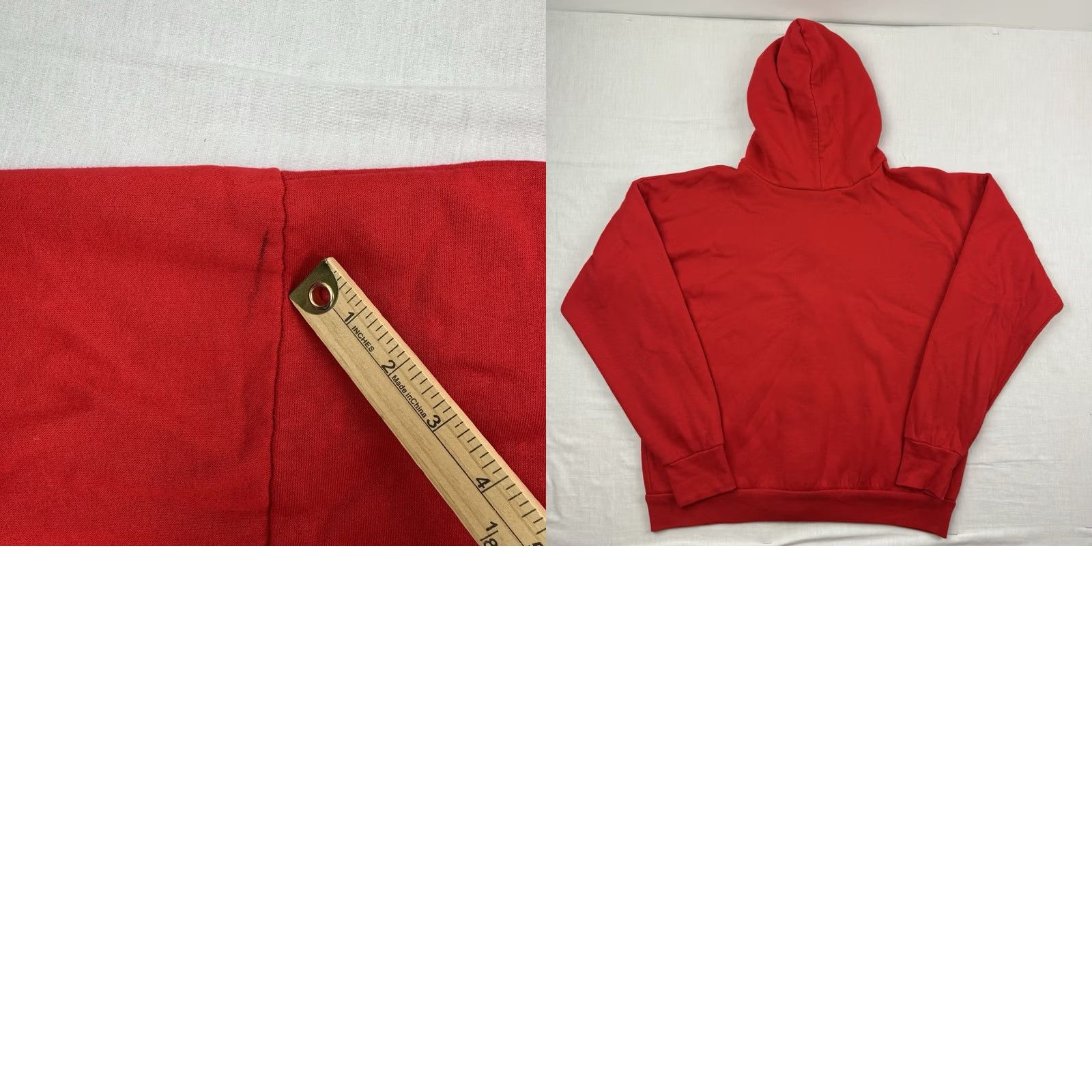 Vintage VINTAGE Full Zip Hoodie Mens Adult Medium Red Sweatshirt Pockets 90s 80s USA Cotton Blend Size US M / EU 48-50 / 2 - 9 Thumbnail