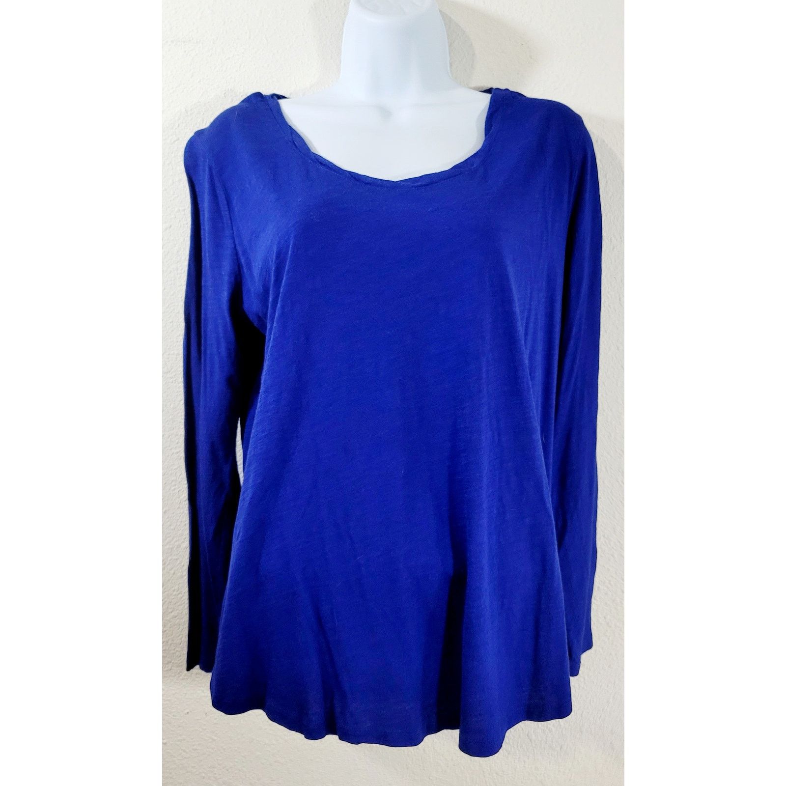 Other Cato Blue Slub Knit Twisted Round Neck Long Sleeves Top L Size L / US 10 / IT 46 - 1 Thumbnail