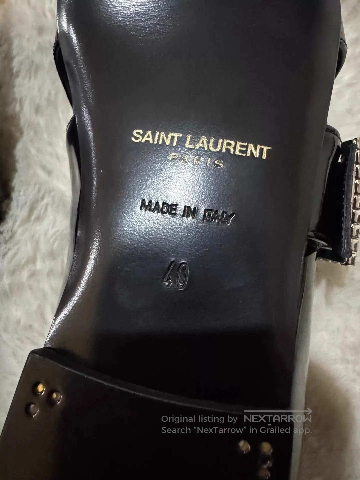 Saint Laurent Paris Black Pointed Toe Slip-On Shoes with Buckle. Size US 7 / EU 40 - 5 Thumbnail