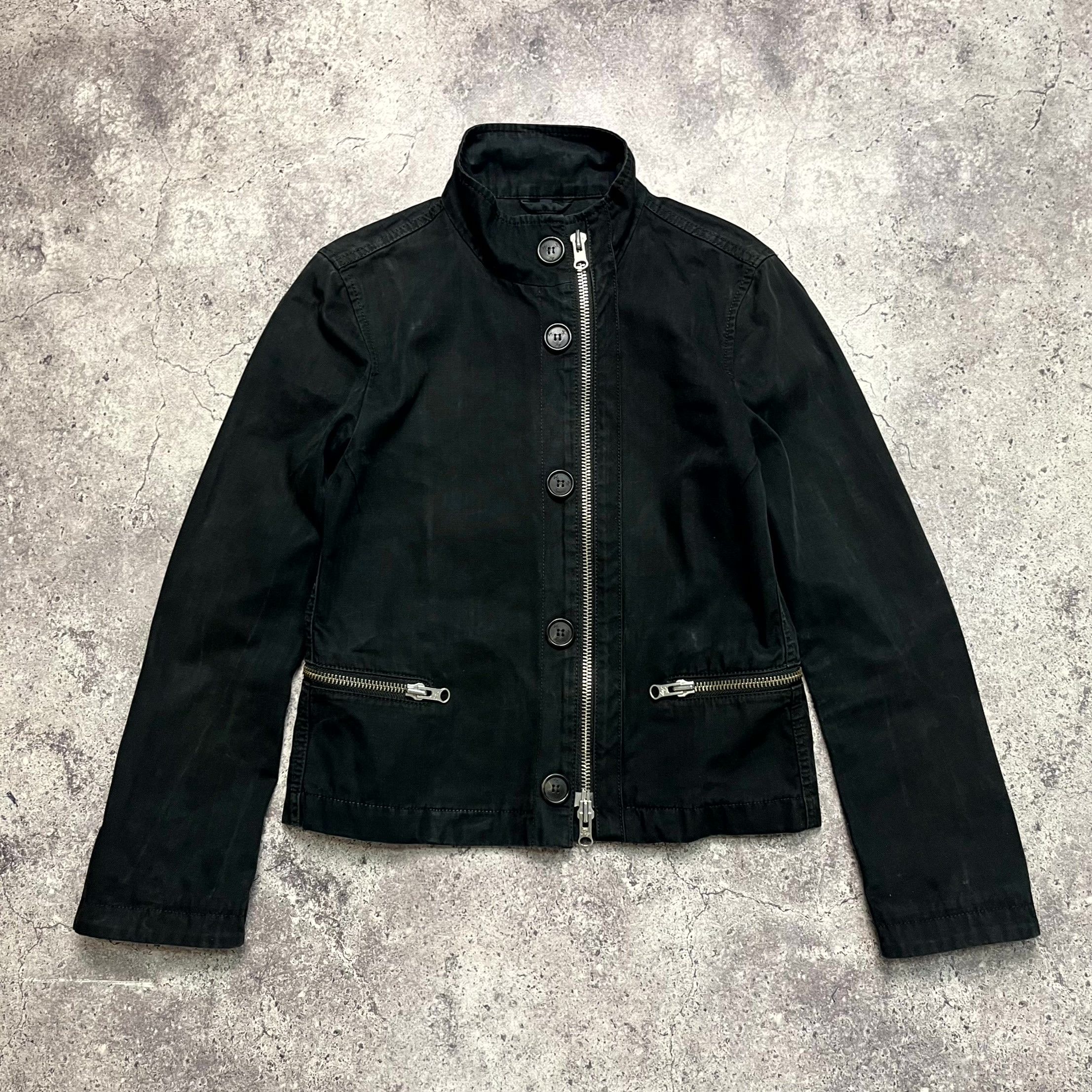 Fay Y2K Fay Womens Black Utility Zip Pocket Biker Jacket Size M Size M / US 6-8 / IT 42-44 - 3 Thumbnail