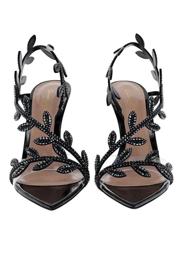 Gianvito Rossi o1s22i1n0425 Crystal Flavia Sandals in Black Size US 10 / IT 40 - 3 Thumbnail