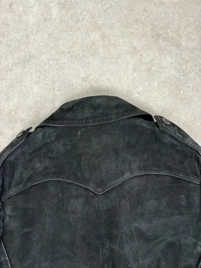 Gucci 2000s Gucci Black Suede Leather Double-Breasted Premium Jacket by Tom Ford Size 44R - 6 Thumbnail