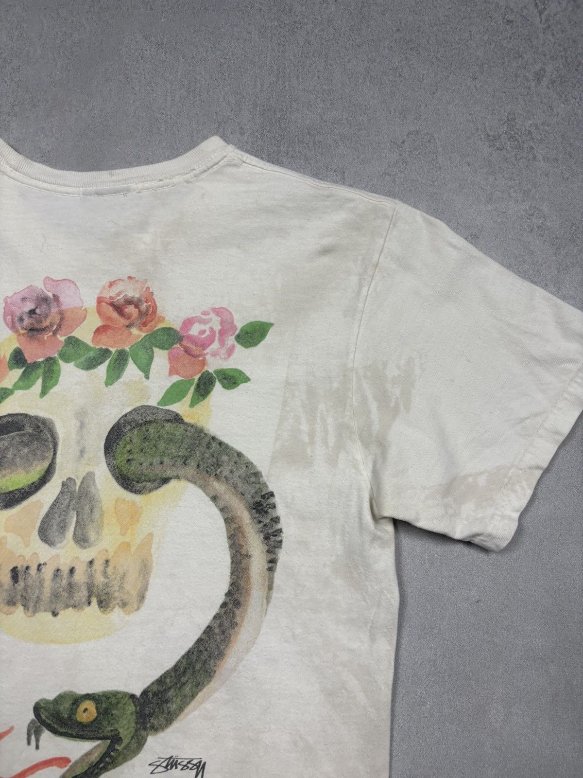 Stussy Trashed Vintage Stussy Calavera Pocket Snake Skull T-Shirt S Size US S / EU 44-46 / 1 - 3 Thumbnail