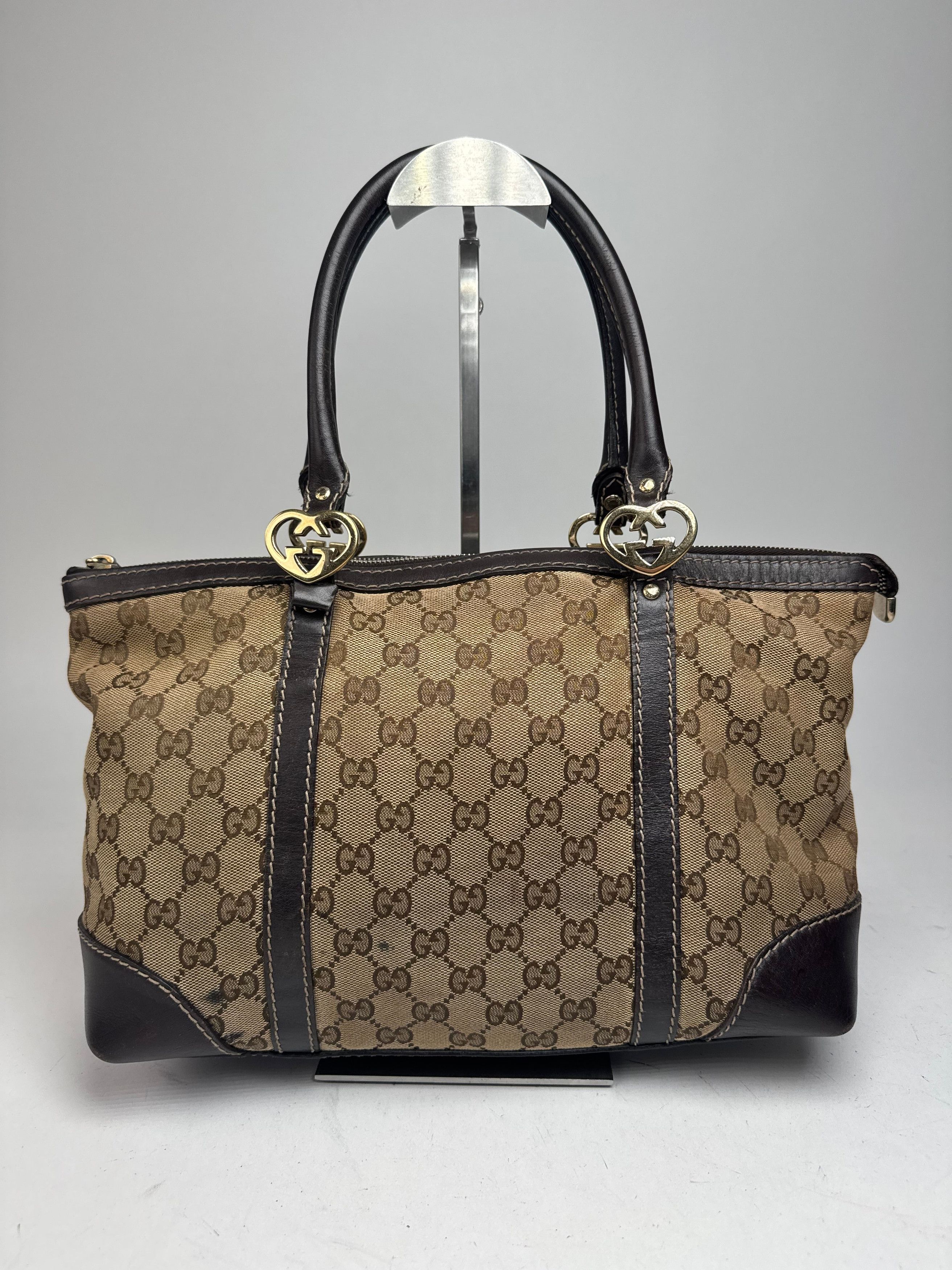 Gucci Vintage Monogram Handbag beige brown Size ONE SIZE - 1 Thumbnail
