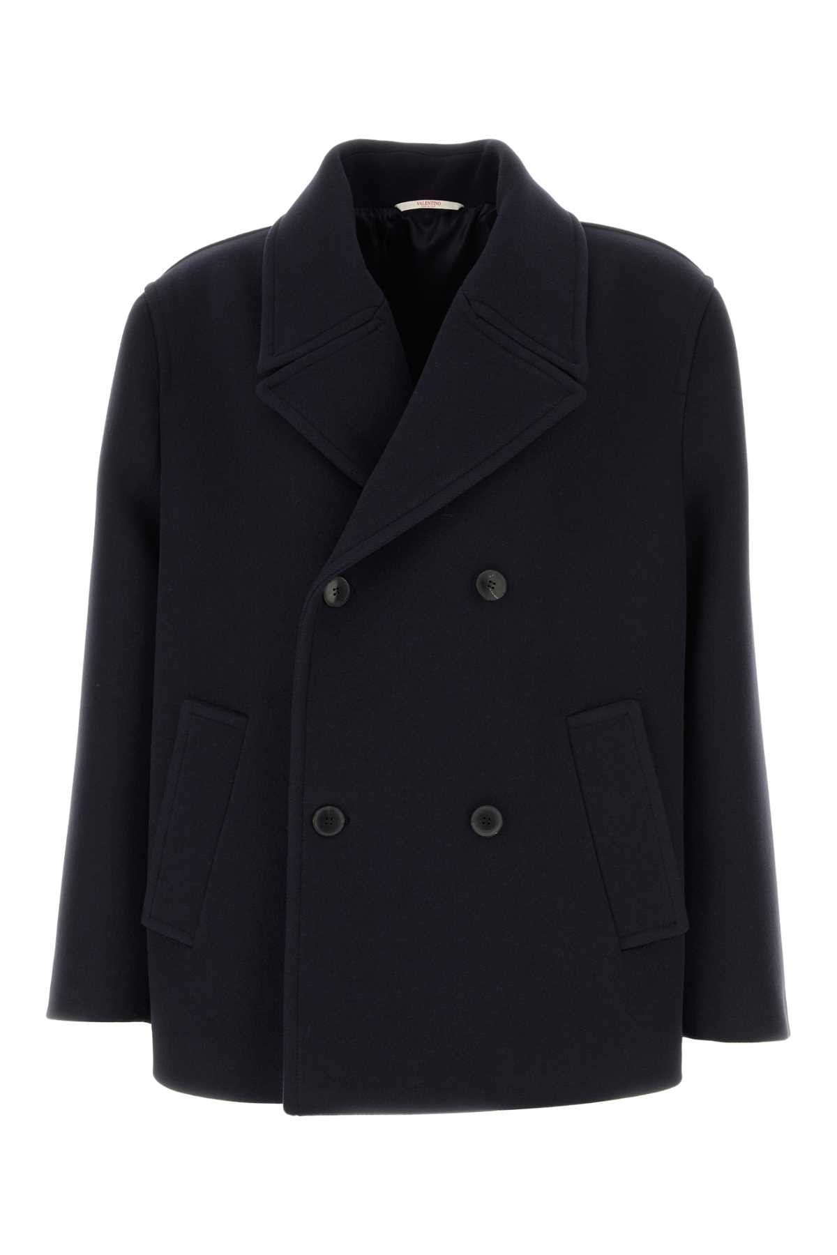 Valentino Midnight Blue Wool Coat Size US L / EU 52-54 / 3 - 1 Thumbnail