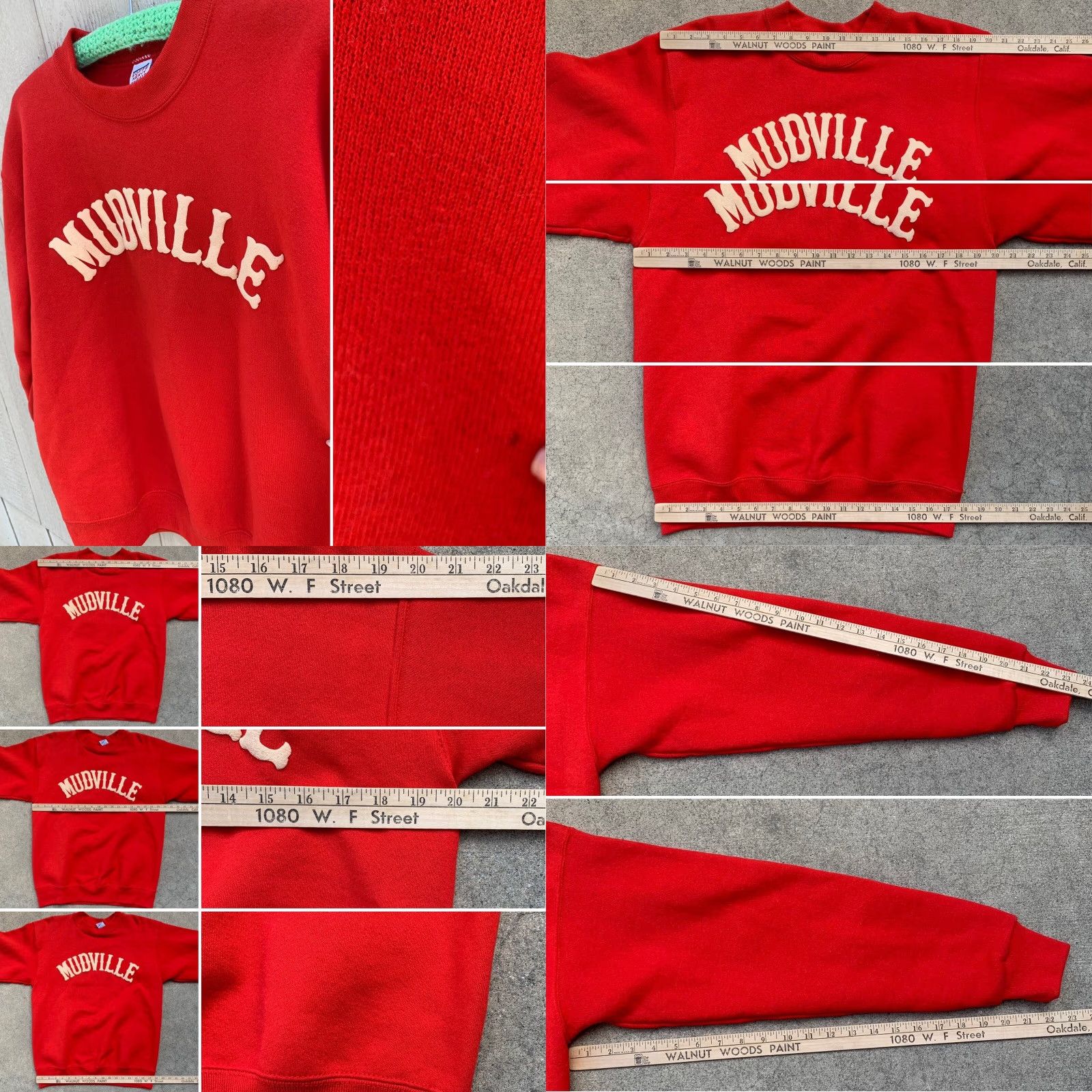 Vintage VINTAGE Soffe Heavy Sweats MUDVILLE graphic sweatshirt Long Sleeve Pullover Adult L Red Graphic Print Mens pullover sweatshirt 90s 80s Size US L / EU 52-54 / 3 - 8 Thumbnail