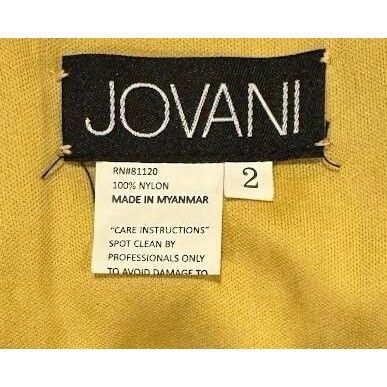 Designer Jovani Gold Sequin Open Back V-neck Prom Pageant Gown 23079 Size XS / US 0-2 / IT 36-38 - 5 Thumbnail