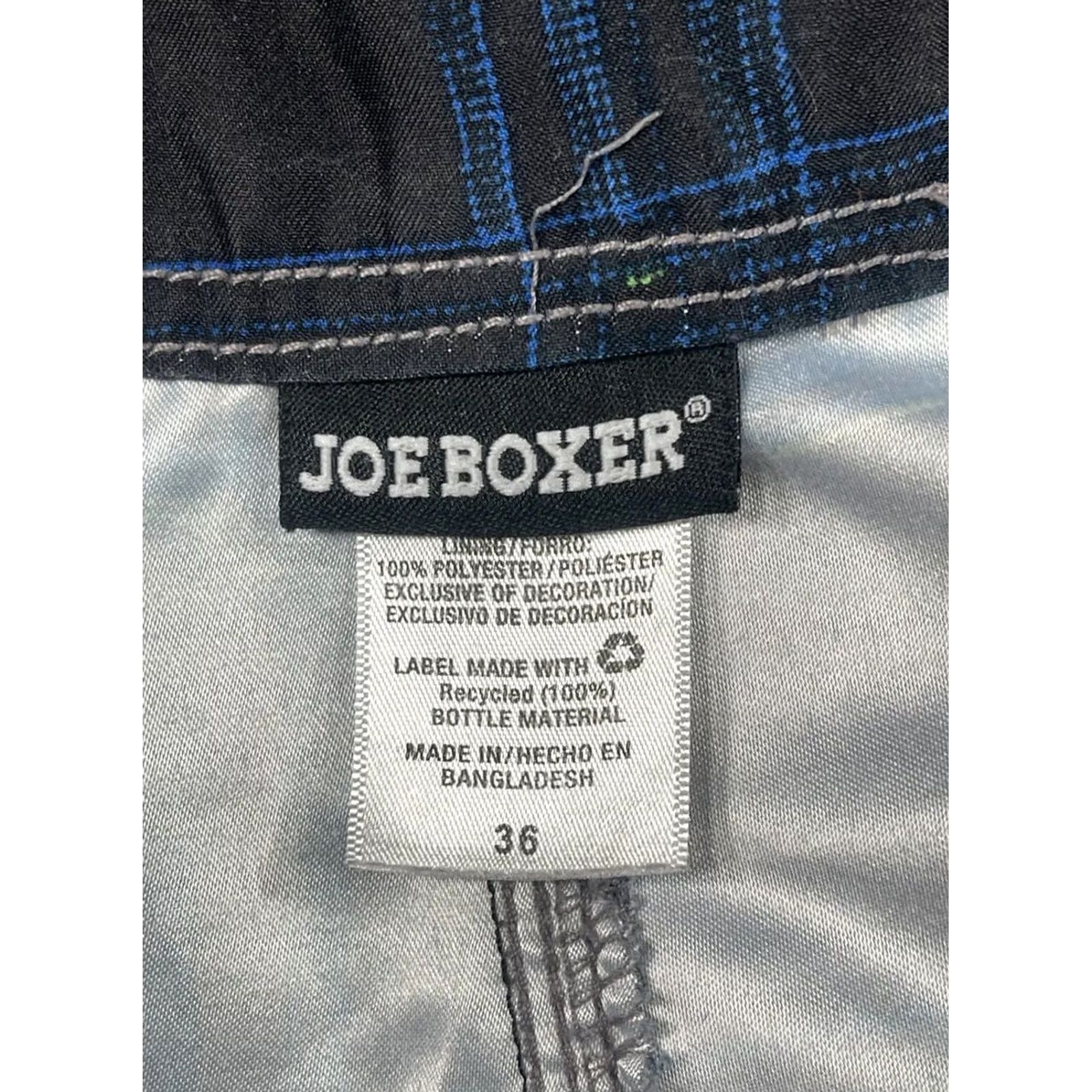 Joe Boxer Joe Boxer Shorts Mens 36 Blue Drawstrings Plaid Swim Trunks Size Polyester Size US 36 / EU 52 - 7 Thumbnail