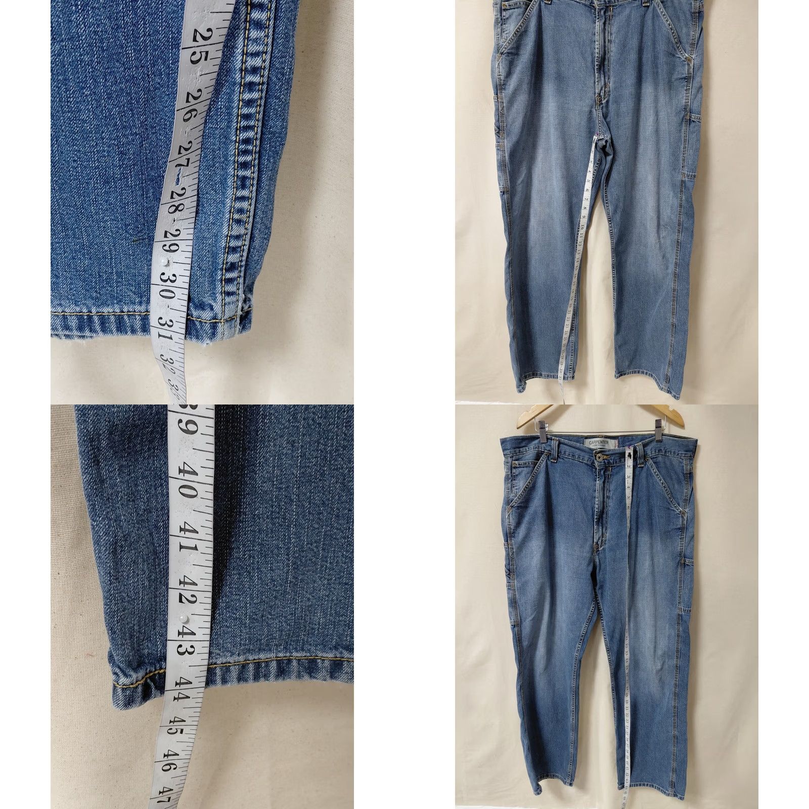 Levi's Levi's Carpenter Loose Straight Jeans Blue Solid Denim Size L32 W38 Mens Size US 32 / EU 48 - 8 Thumbnail