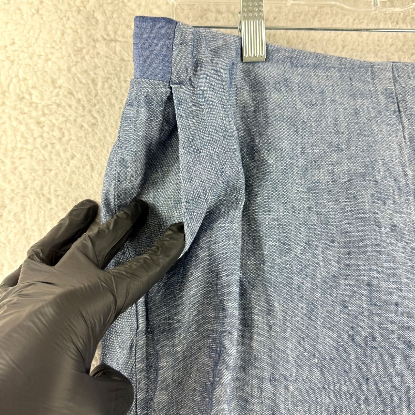 J. Jill J. Jill Linen Pull On Blue Crop Pants Womens Small Straight Leg Mid Rise Casual Linen Pants Size 28" / US 6 / IT 42 - 4 Thumbnail