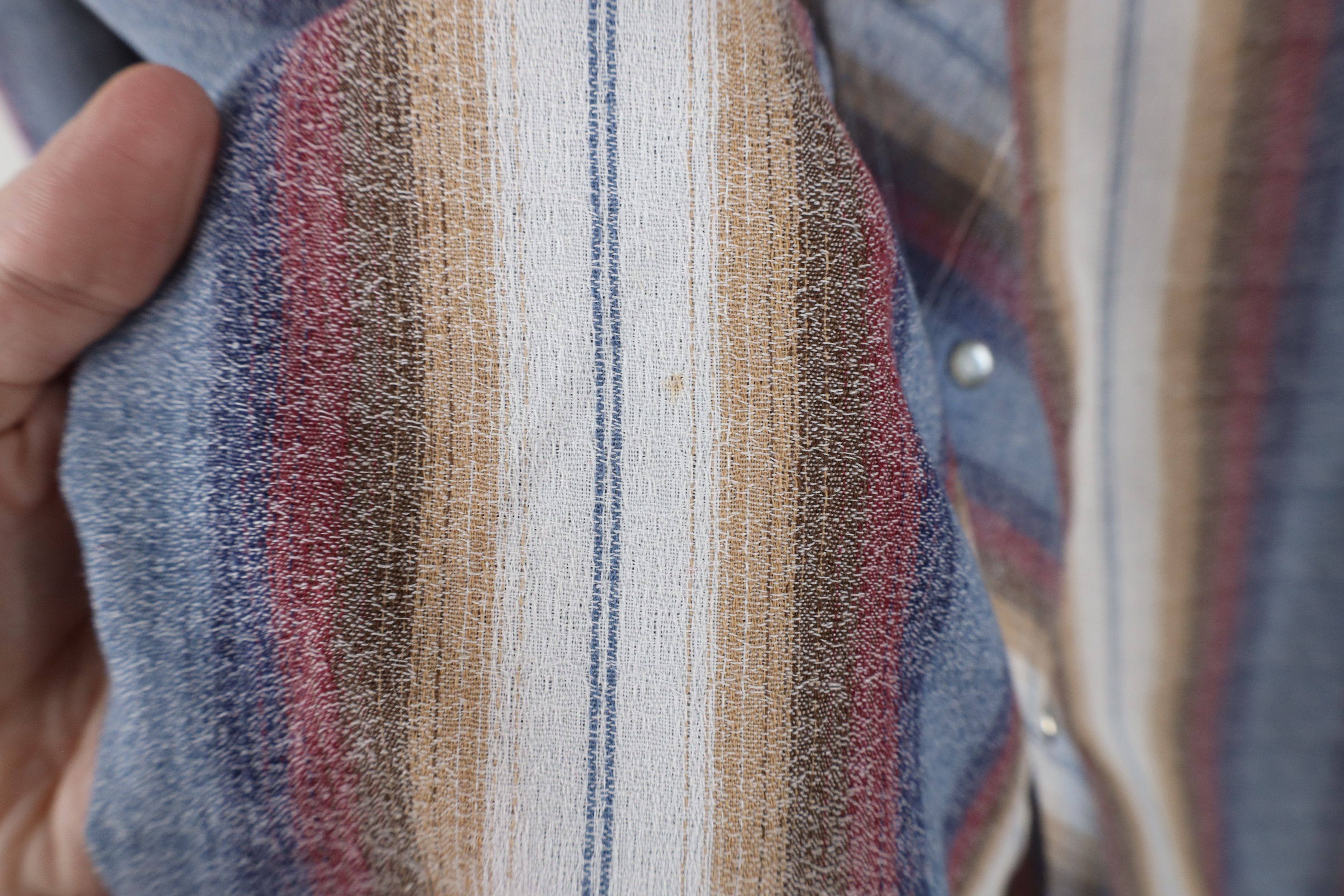 Vintage Vintage 70s Streetwear Striped Western Snap Button Shirt Size US L / EU 52-54 / 3 - 6 Thumbnail