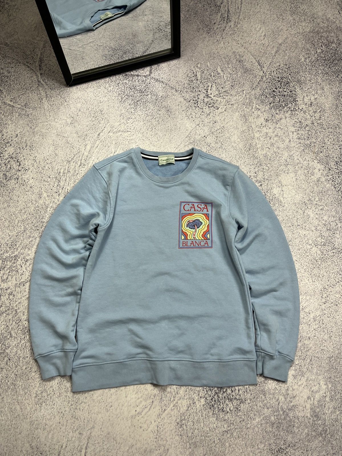 Casablanca Casablanca Big Logo Mushroom Mind Vibrations Blue Sweatshirt Size US S / EU 44-46 / 1 - 2 Thumbnail