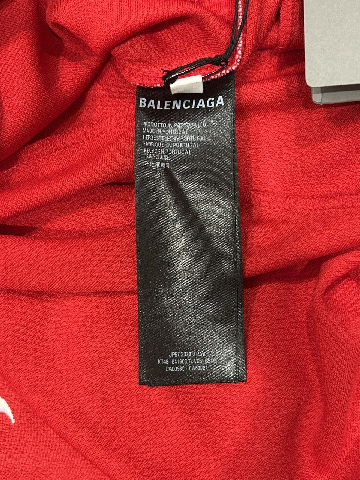 Balenciaga RED & WHITE LOGO SOCCER T-SHIRT Size US XS / EU 42 / 0 - 10 Thumbnail