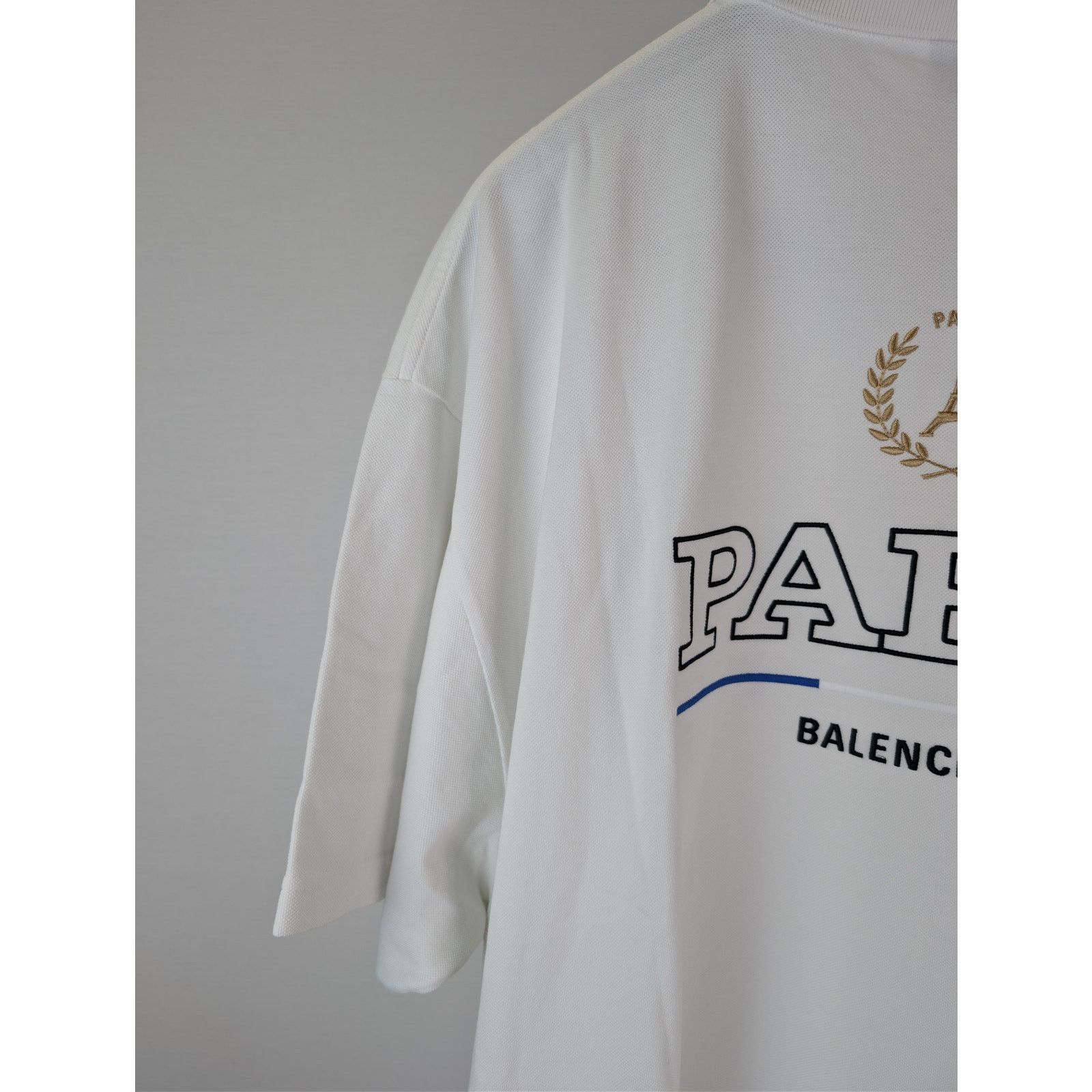 Balenciaga o1rshd1 Champion City Pique Polo Shirt in Dirty White Size US XXL / EU 58 / 5 - 15 Thumbnail