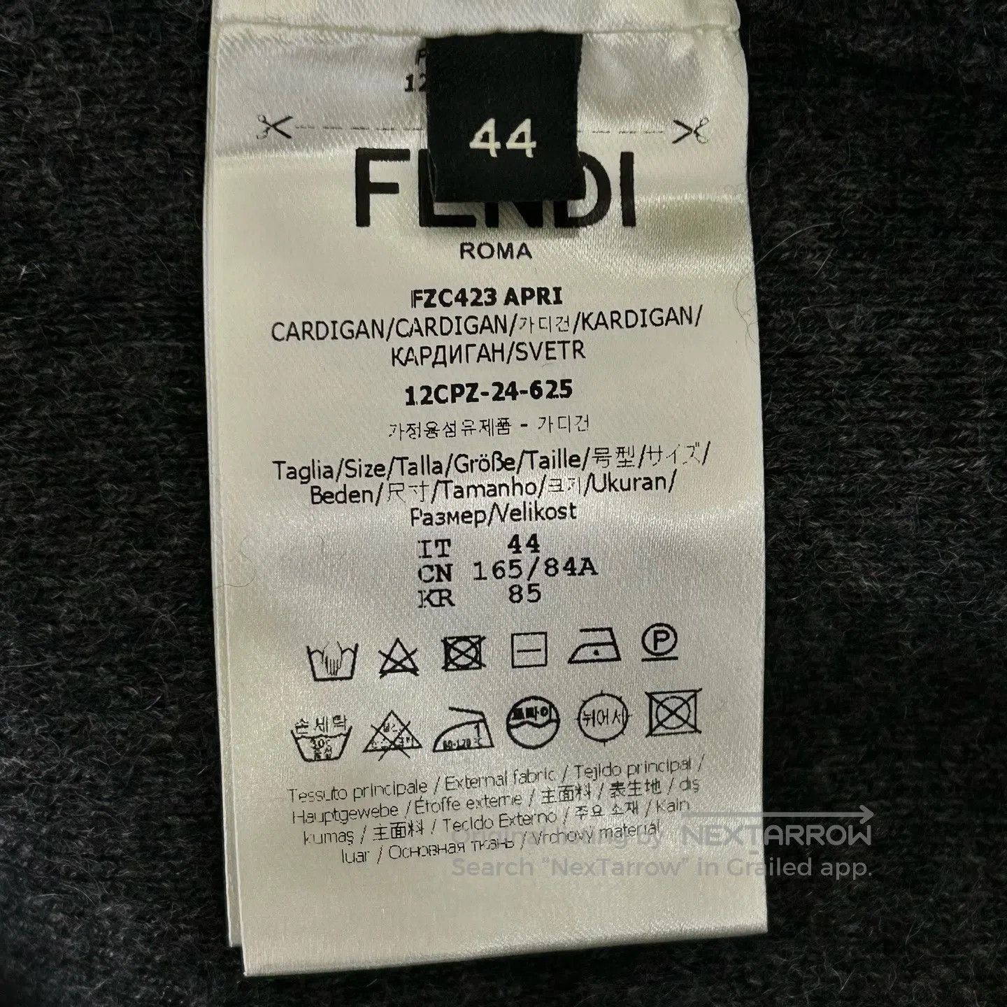 Fendi FENDI size44 New Dark Gray Cashmere-Wool Blend Hooded Cardi Size US S / EU 44-46 / 1 - 4 Thumbnail