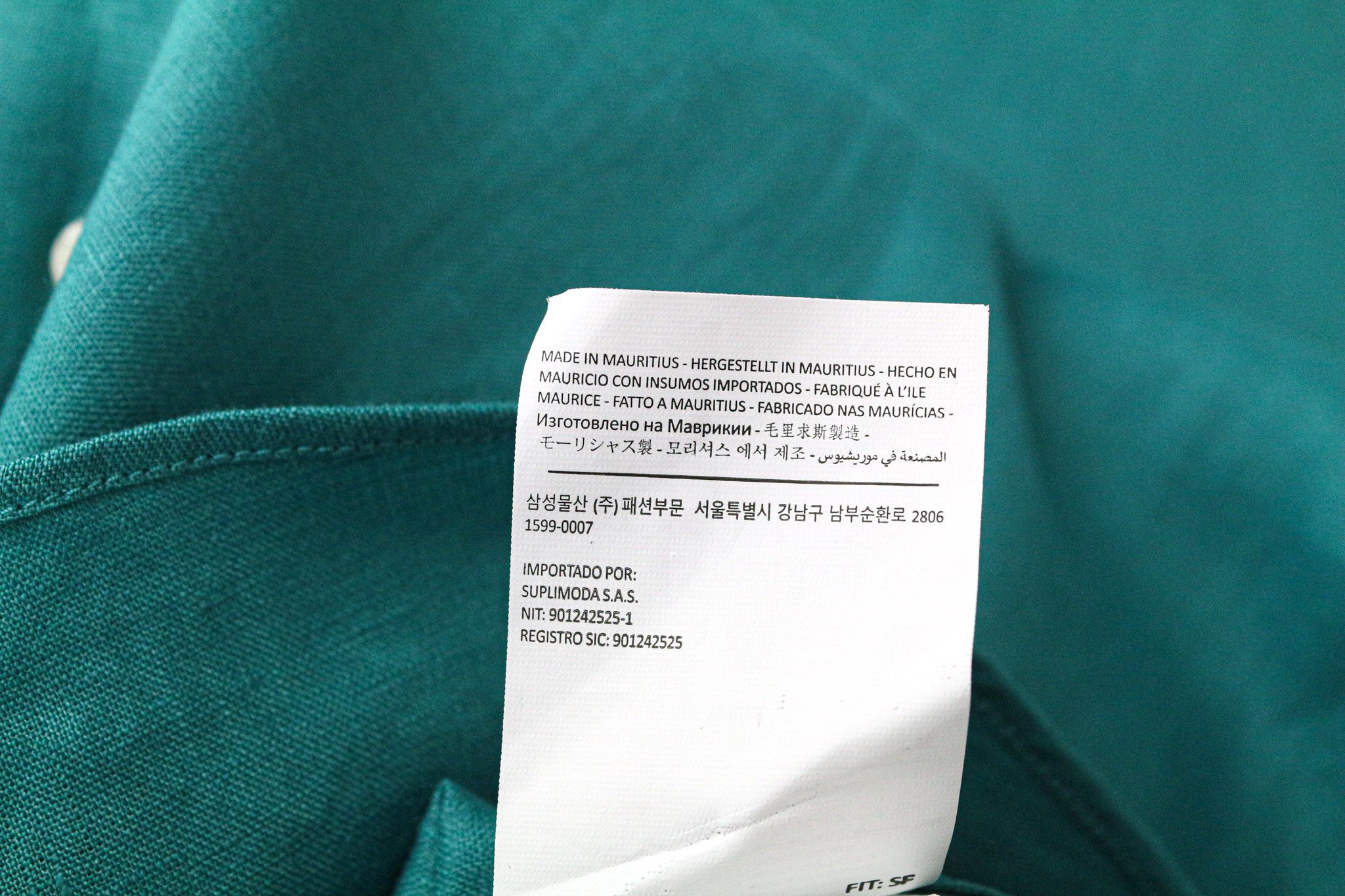 Suitsupply 37/38/14 1/2/15 Slim Linen Aqua Blue Long Sleeve 77294 Size 36R - 8 Thumbnail