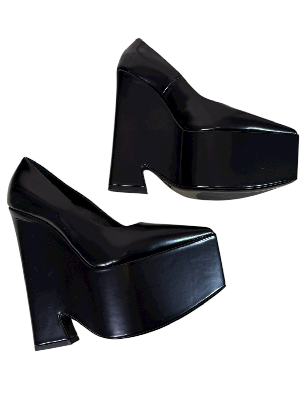 Versace Versace Black Patent Leather Platform Heels Size US 10 / IT 40 - 2 Thumbnail