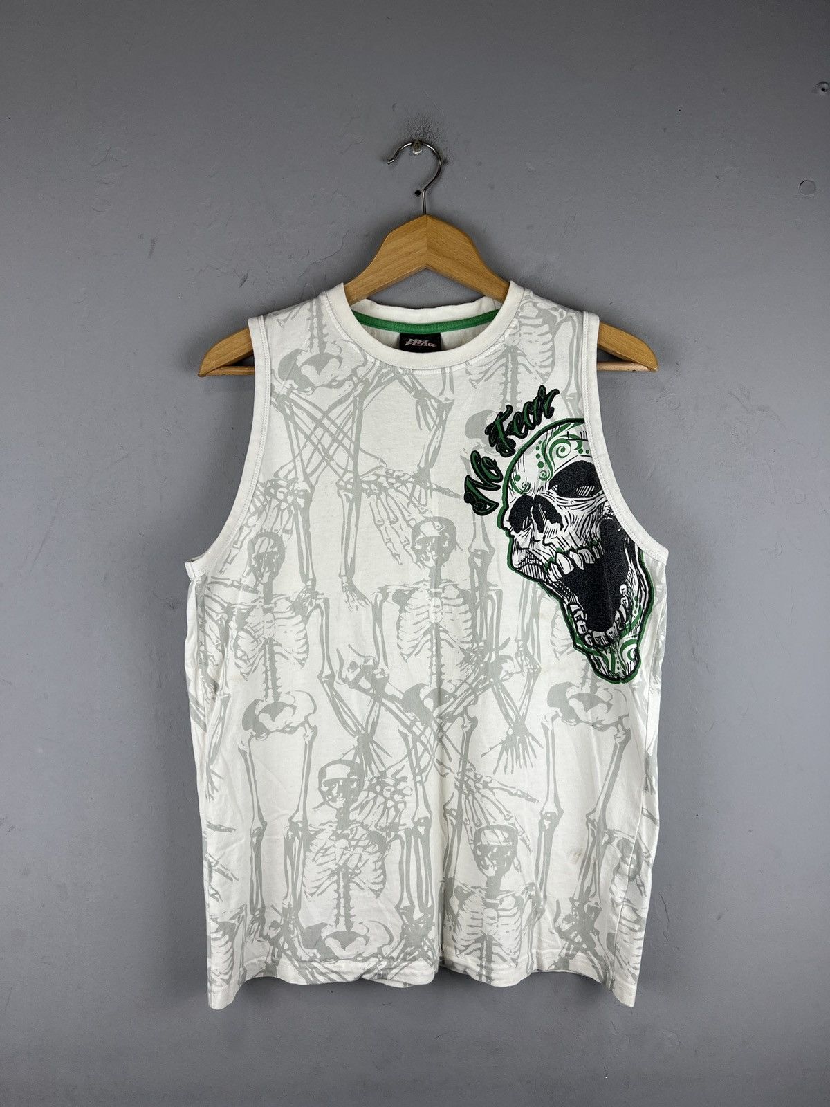 No Fear × Vintage Vintage No Fear Big Skull AOP Y2K Skeleton Tank Top Size US M / EU 48-50 / 2 - 1 Thumbnail