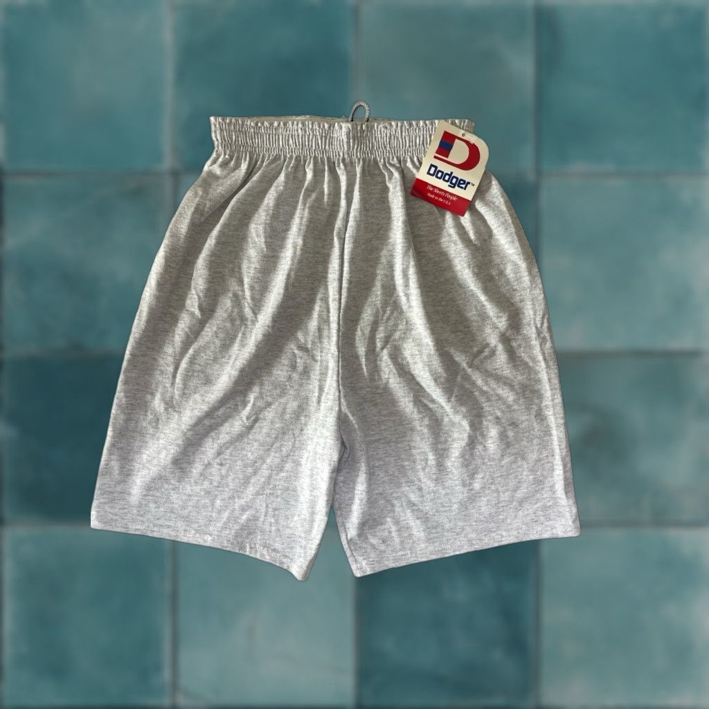 Vintage VINTAGE Dodger Gym Shorts Mens S 90s Deadstock NWT Made in USA Ash Grey 50/50 Athletic Drawstring Waist 18” Inseam 6” Unworn Mens Size US 29 - 1 Thumbnail