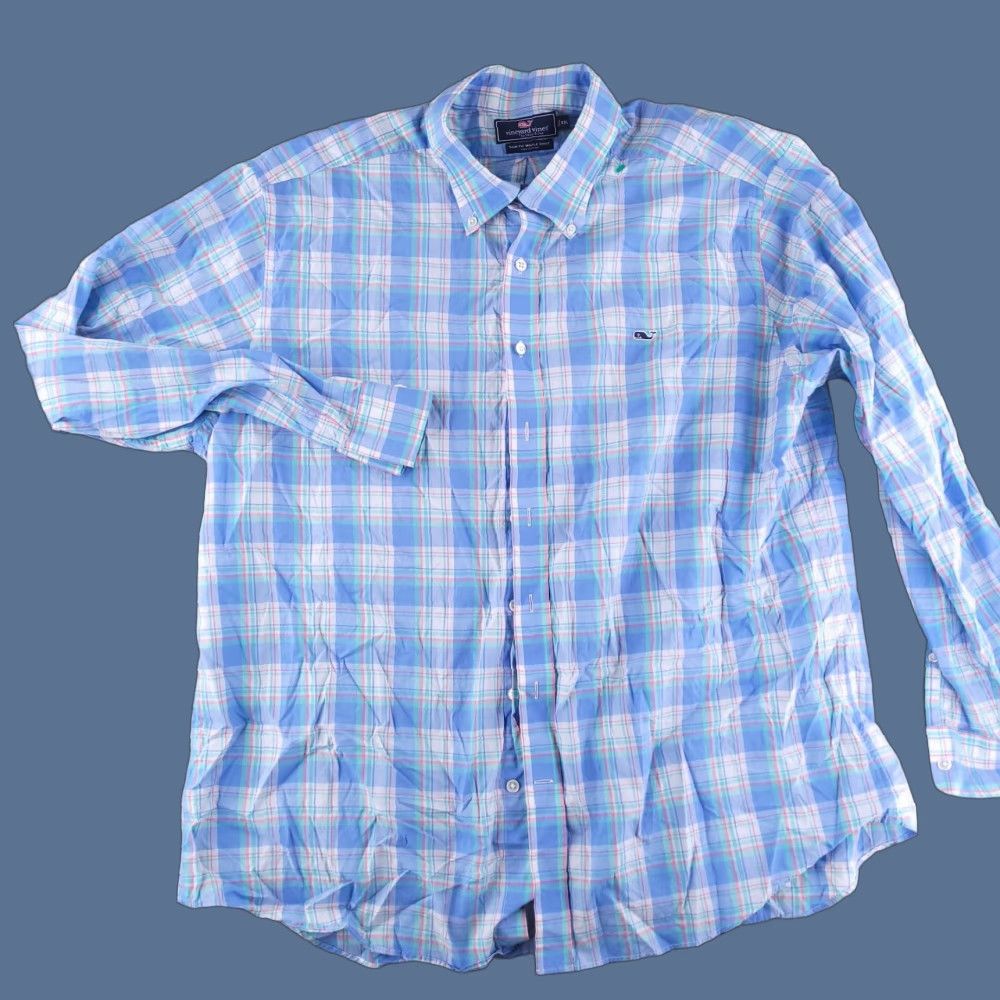 Vineyard Vines Vineyard Vines Shirt Mens 2XL Slim Fit Long Sleeve Plaid Check Whale Shirt Button-Up Size US XXL / EU 58 / 5 - 1 Thumbnail