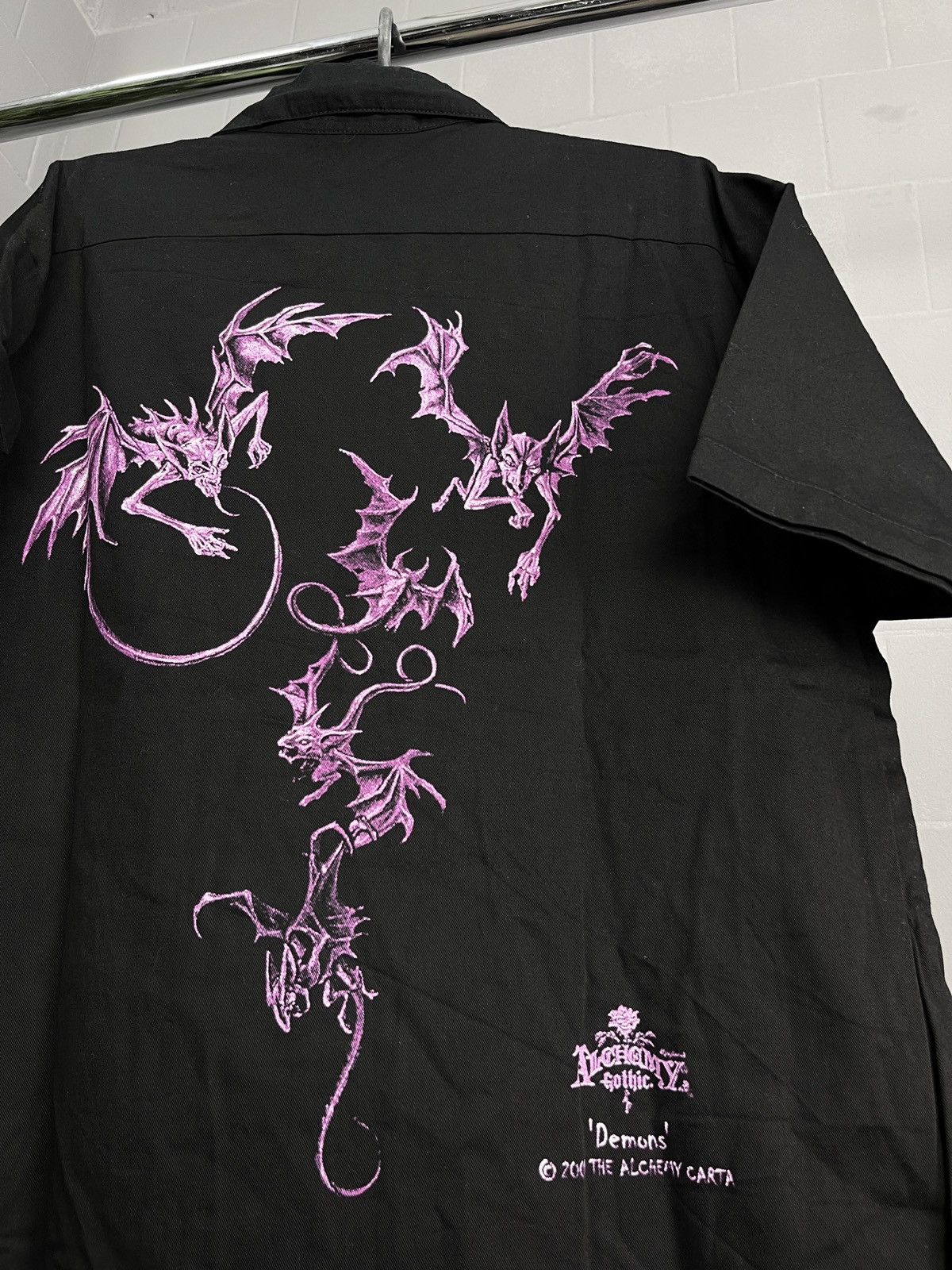 Vintage 2001 ALCHEMY GOTHIC DEMONS HEAVY SHIRT WITH 3 POCKETS - 865 Size US XL / EU 56 / 4 - 3 Thumbnail