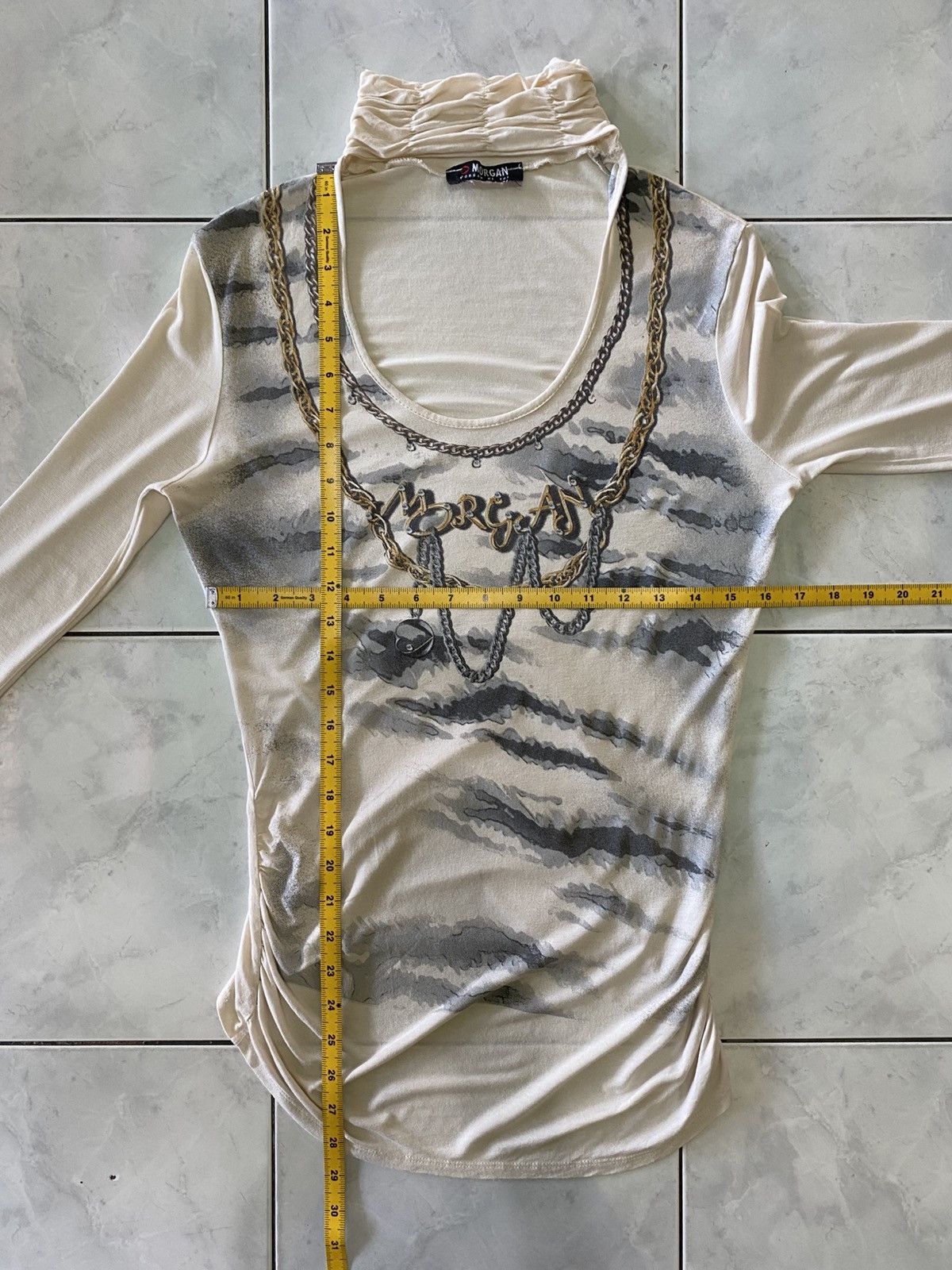 Morgan De Toi Morgan De Toi Vintage Chain Trompe L’Oeil Sheer Longsleeve Size ONE SIZE - 16 Thumbnail
