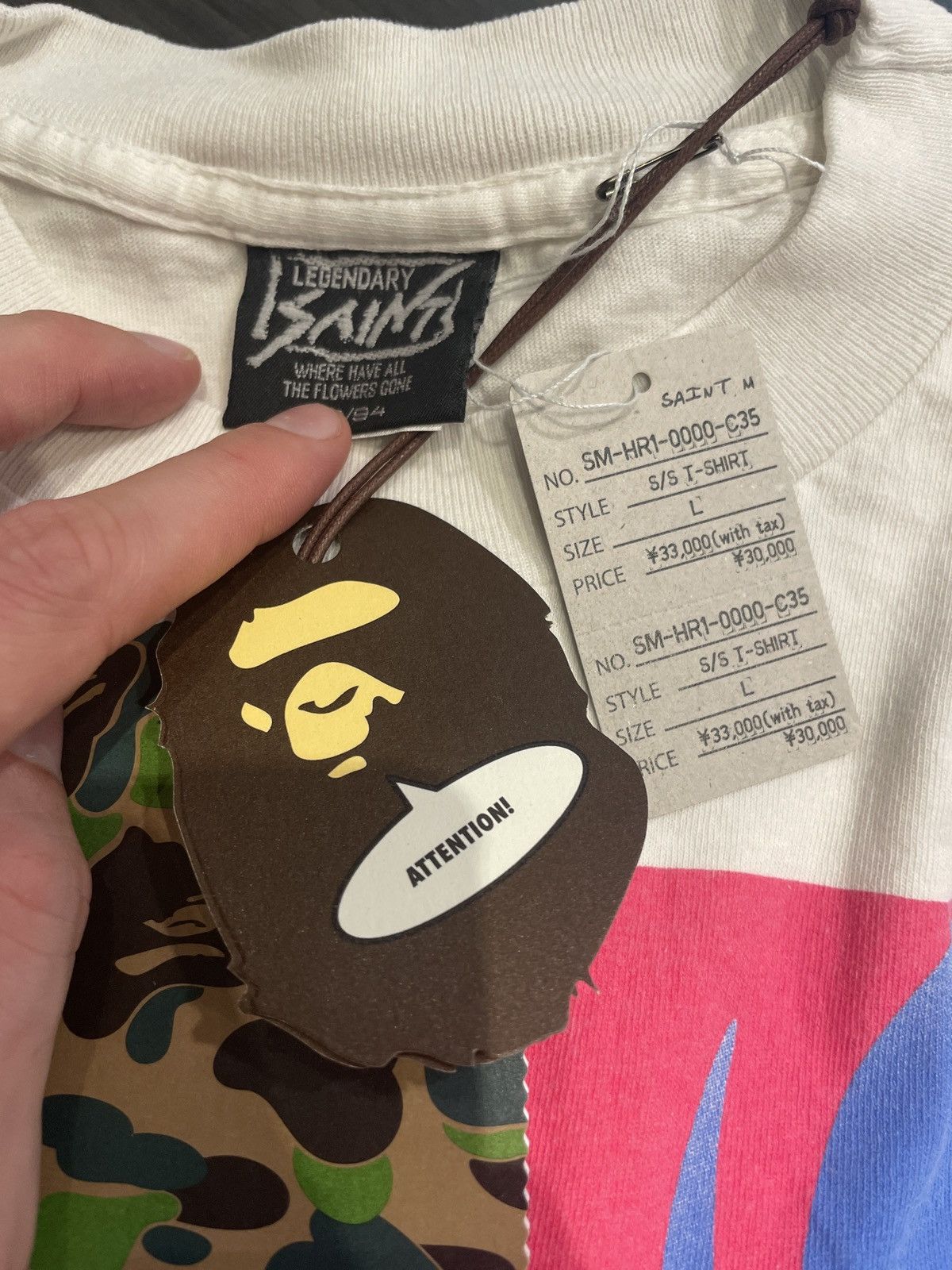 Bape × Saint Michael Saint Michael Bape God T-Shirt SS25 Size US L / EU 52-54 / 3 - 4 Thumbnail