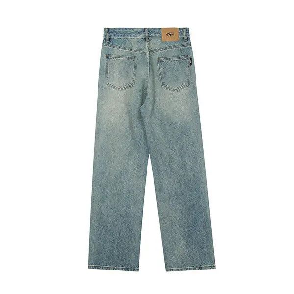 Japanese Brand Kubo Men's street washed distressed loose flared jeans Size US 34 / EU 50 - 2 Thumbnail