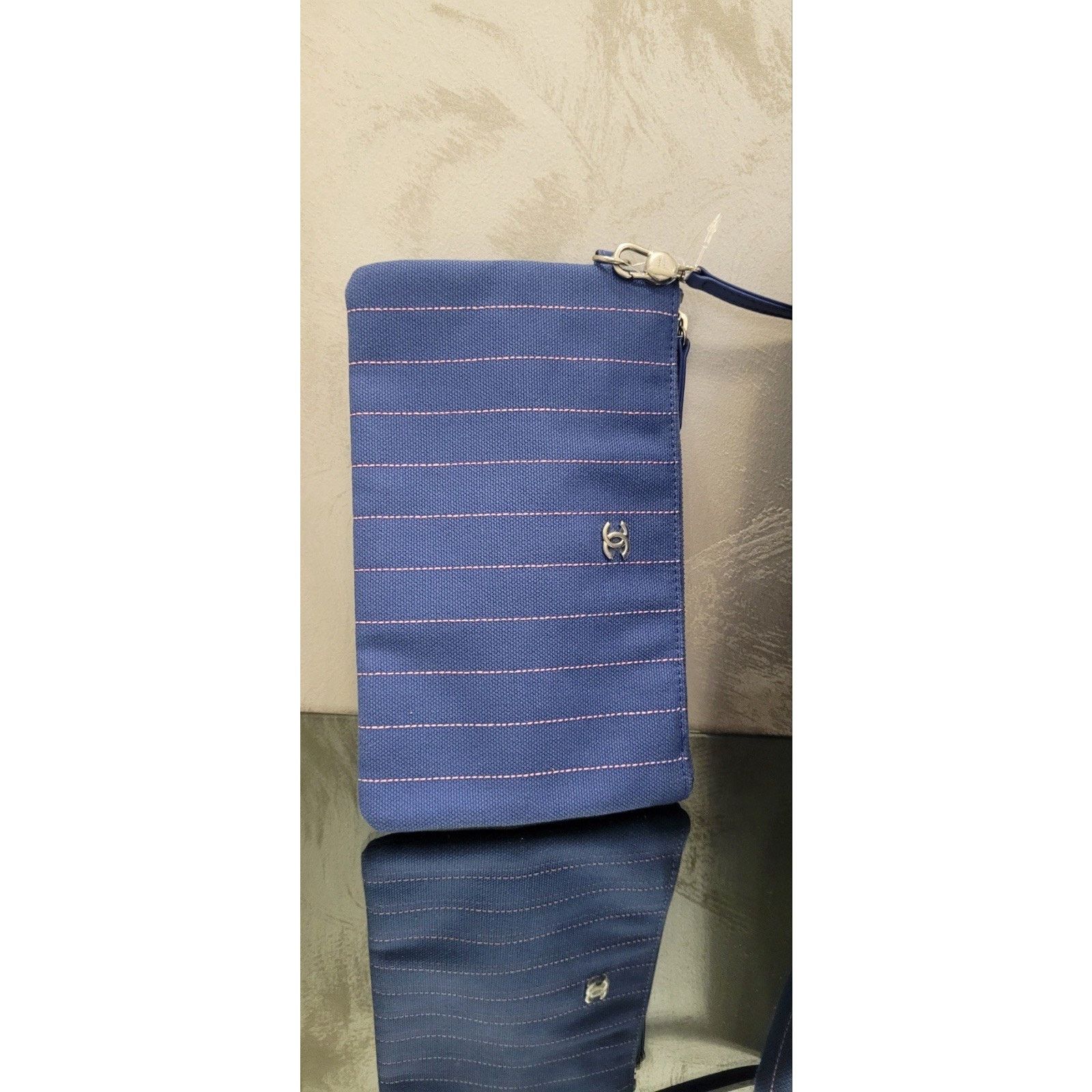 Chanel Chanel Deauville Tote Pinstripe Cotton Medium Size ONE SIZE - 8 Thumbnail