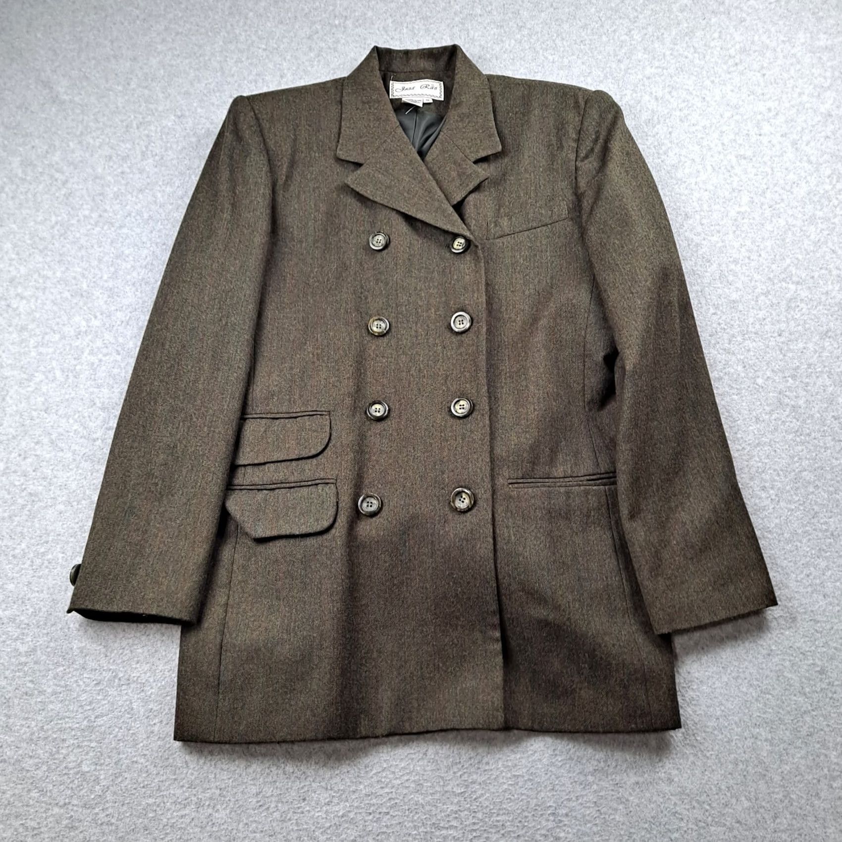 Vintage VINTAGE Joza Rae Wool Power Suit Woman 12 Brown Blazer Double-Breasted Skirt Set Womens 2-Piece Plaid Heritage Academia Office Classic 80s Men/Women Size 34" / US 12 / IT 48 - 5 Thumbnail