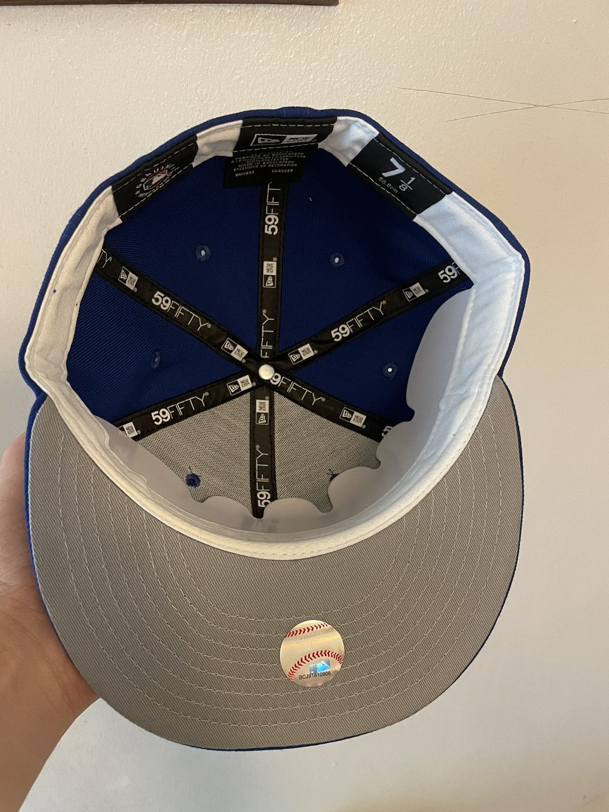 New Era New Era 59fifty EXCLUSIVE Los Angeles DODGERS7 1/8 TOPPERZ Size ONE SIZE - 5 Thumbnail