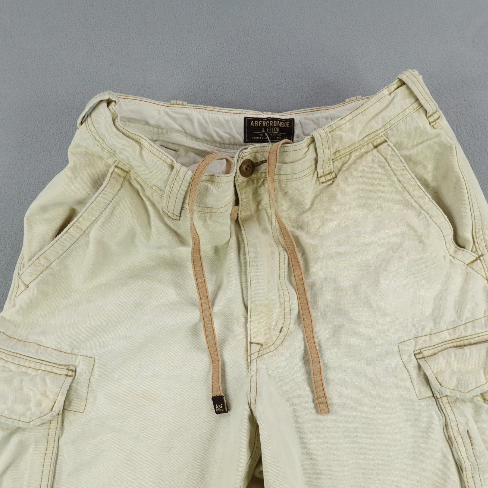Abercrombie & Fitch VINTAGE Abercrombie & Fitch Cargo Shorts Men 32 Beige Cotton Canvas 90s Casual Size US 32 / EU 48 - 6 Thumbnail