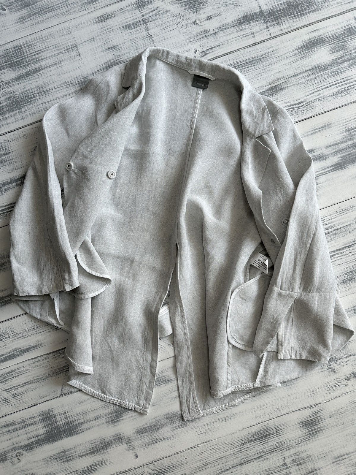 Annette Gortz ANNETTE GORTZ Avant Garde Asymmetrical Linen Blazer Jacket Size XS / US 0-2 / IT 36-38 - 11 Thumbnail