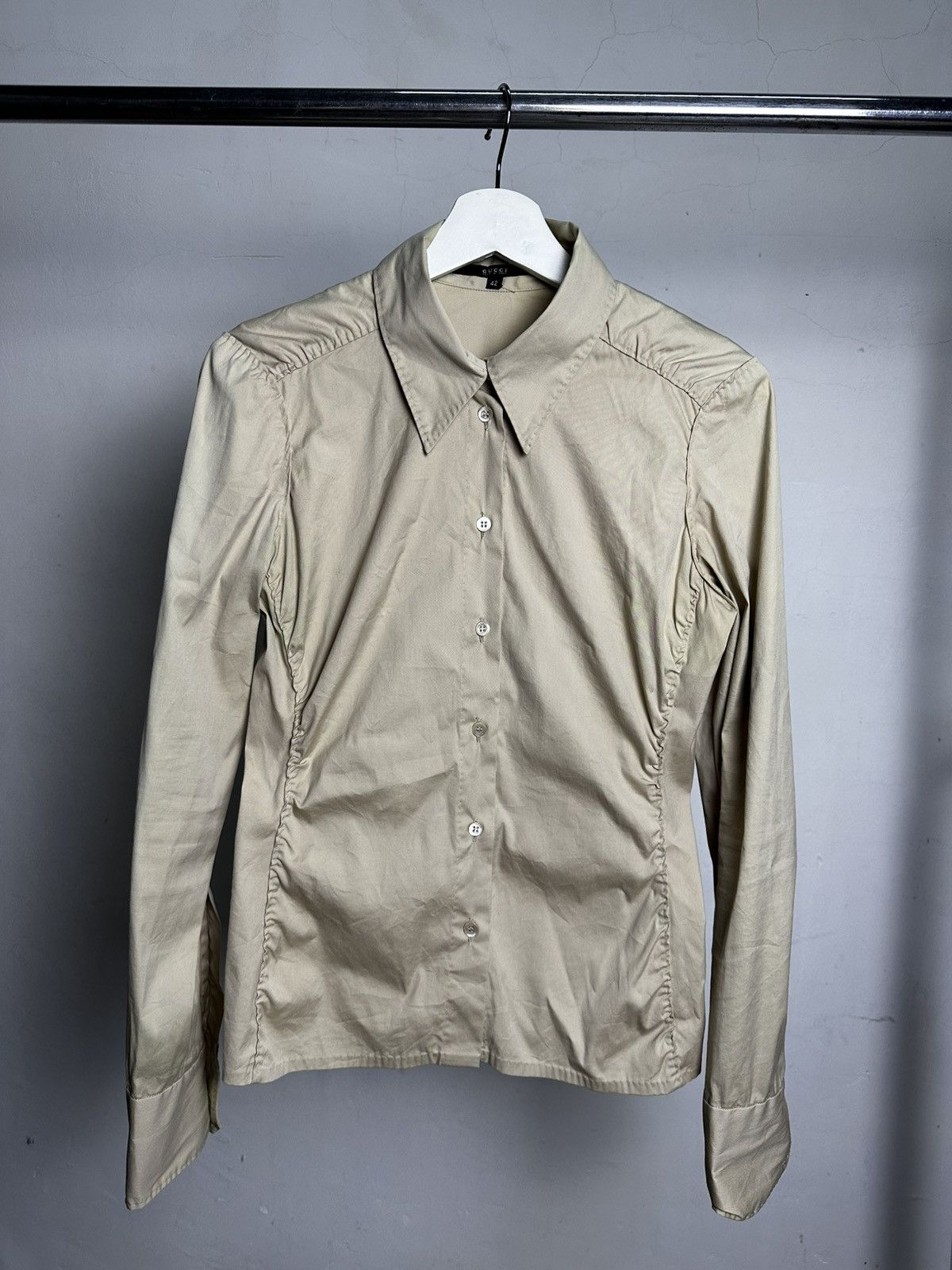 Gucci Gucci Tom Ford Ruched Fitted Shirt Size M / US 6-8 / IT 42-44 - 9 Thumbnail