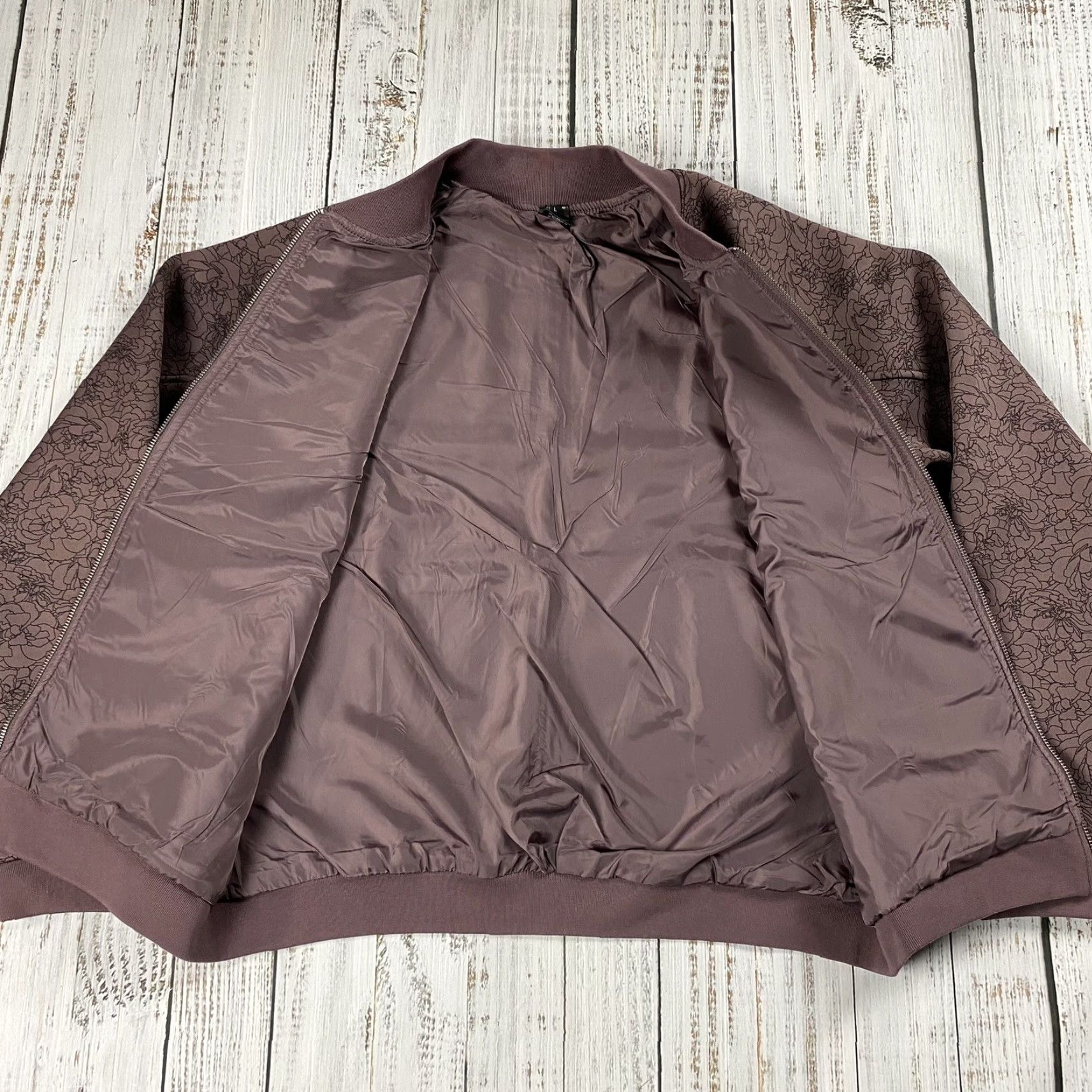 Vintage BALANCE ATHLETICA Bomber Jacket WOMEN L Floral Purple Zip Sportswear Workout BALANCE ATHLETICA Size L / US 10 / IT 46 - 5 Thumbnail