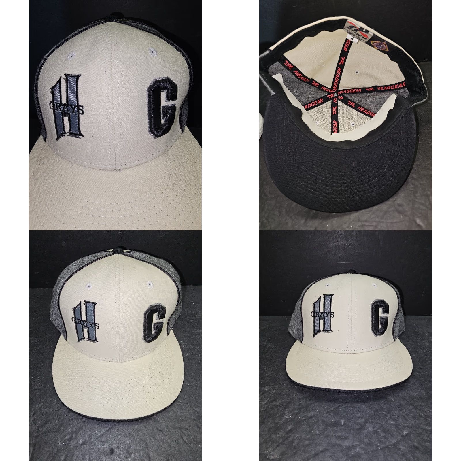 Vintage VINTAGE Headgear Homestead Grays Baseball Cap Hat Black Negro League 100% Wool Sz 8 Size ONE SIZE - 9 Thumbnail