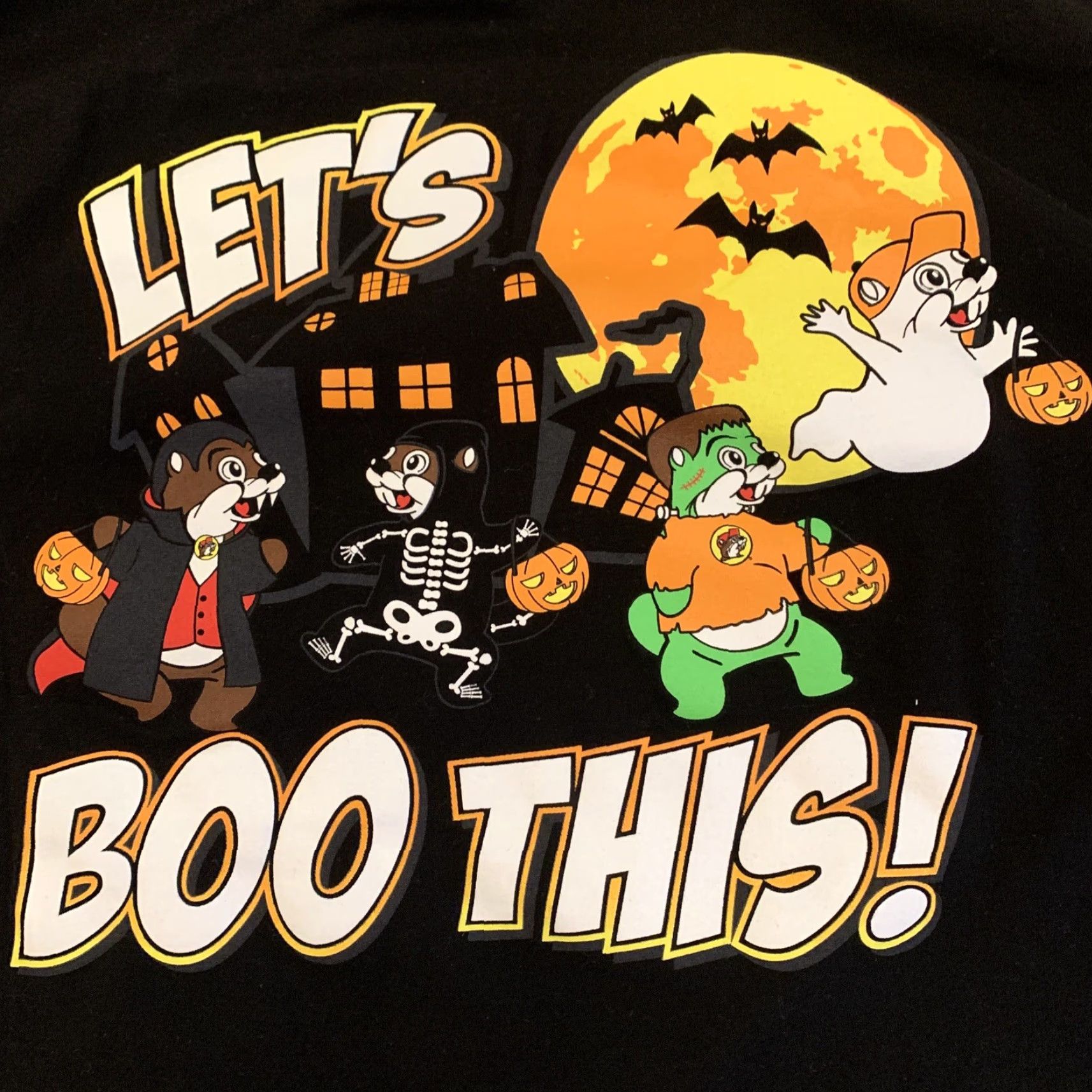 Vintage Buc-ee’s T-Shirt Halloween Let’s Boo This! Adult Medium Black Crew Neck Short Sleeve Men Buc-ee Beaver Logo Double-Sided Size US M / EU 48-50 / 2 - 5 Thumbnail