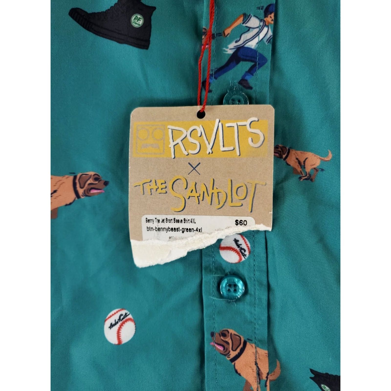 Vintage RSVLTS x The Sandlot Shirt Button Up Green Shirt Sleeve Mens XXXL NWT Size US XXL / EU 58 / 5 - 4 Thumbnail