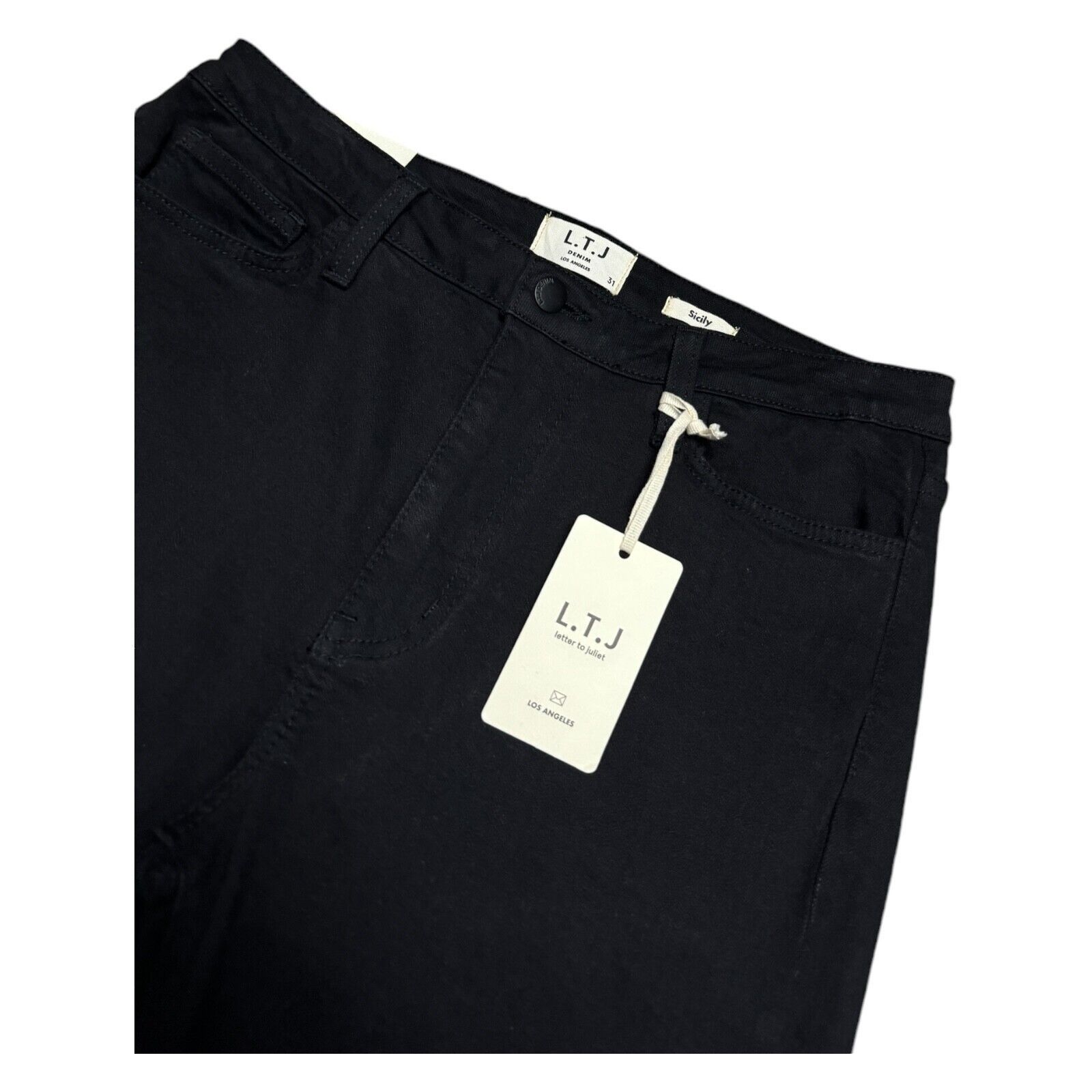 Designer LTJ DENIM Sicily Los Angeles Flare Capri Denim Jeans Size 31" - 5 Thumbnail