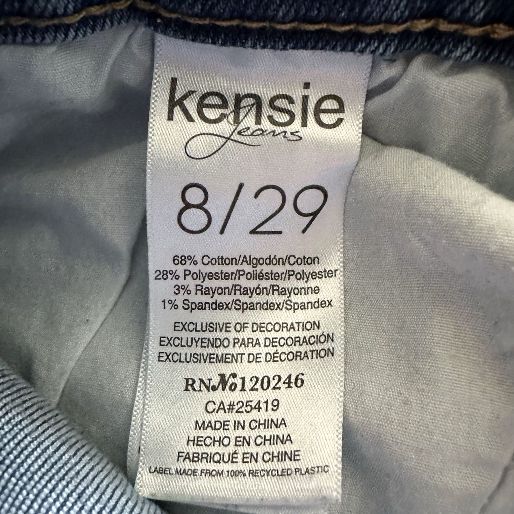 Vintage Kensie Jeans Jeans 8 29x28 Vintage Luxe High Rise Skinny Button Fly Raw Hem Size 29" - 6 Thumbnail