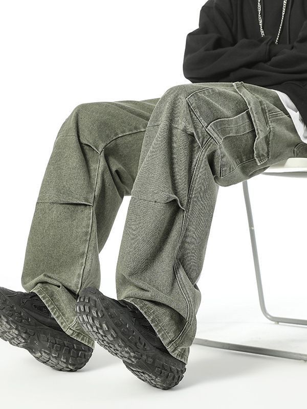 Japanese Brand Men's versatile straight-leg wide-leg retro work jeans Size US 32 / EU 48 - 3 Thumbnail