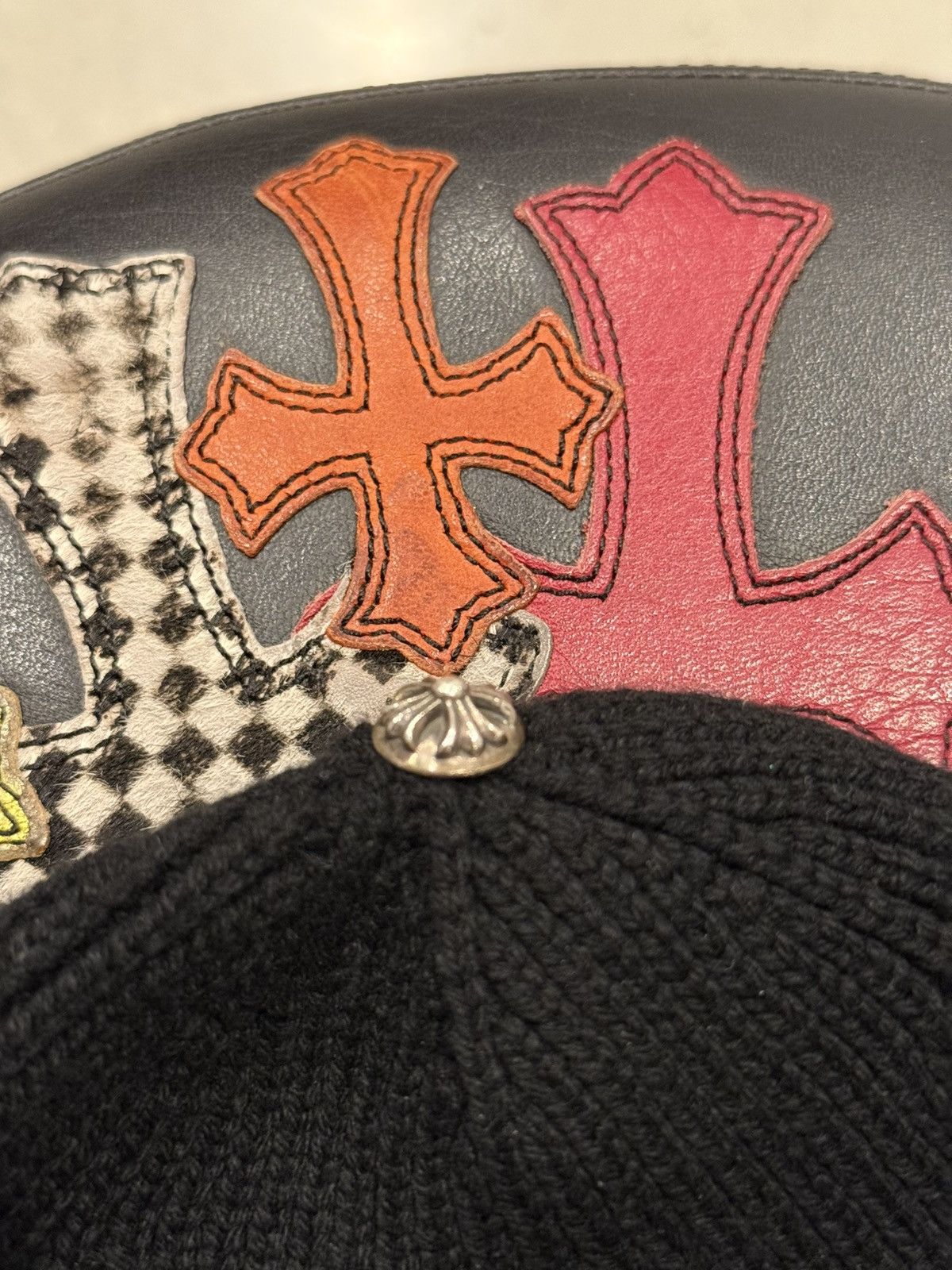 Chrome Hearts Chrome Hearts Cashmere Triple Cross Patch Beanie Size ONE SIZE - 4 Thumbnail