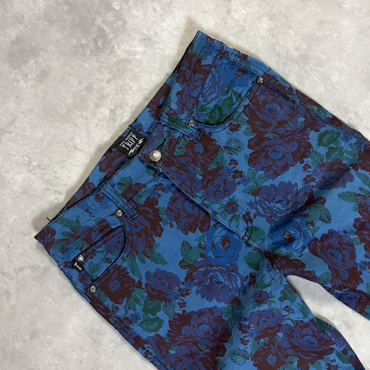 Tripp NYC Tripp NYC Archive Floral Skinny Pants Skull Rivet Punk Goth Size 27" / US 4 / IT 40 - 4 Thumbnail