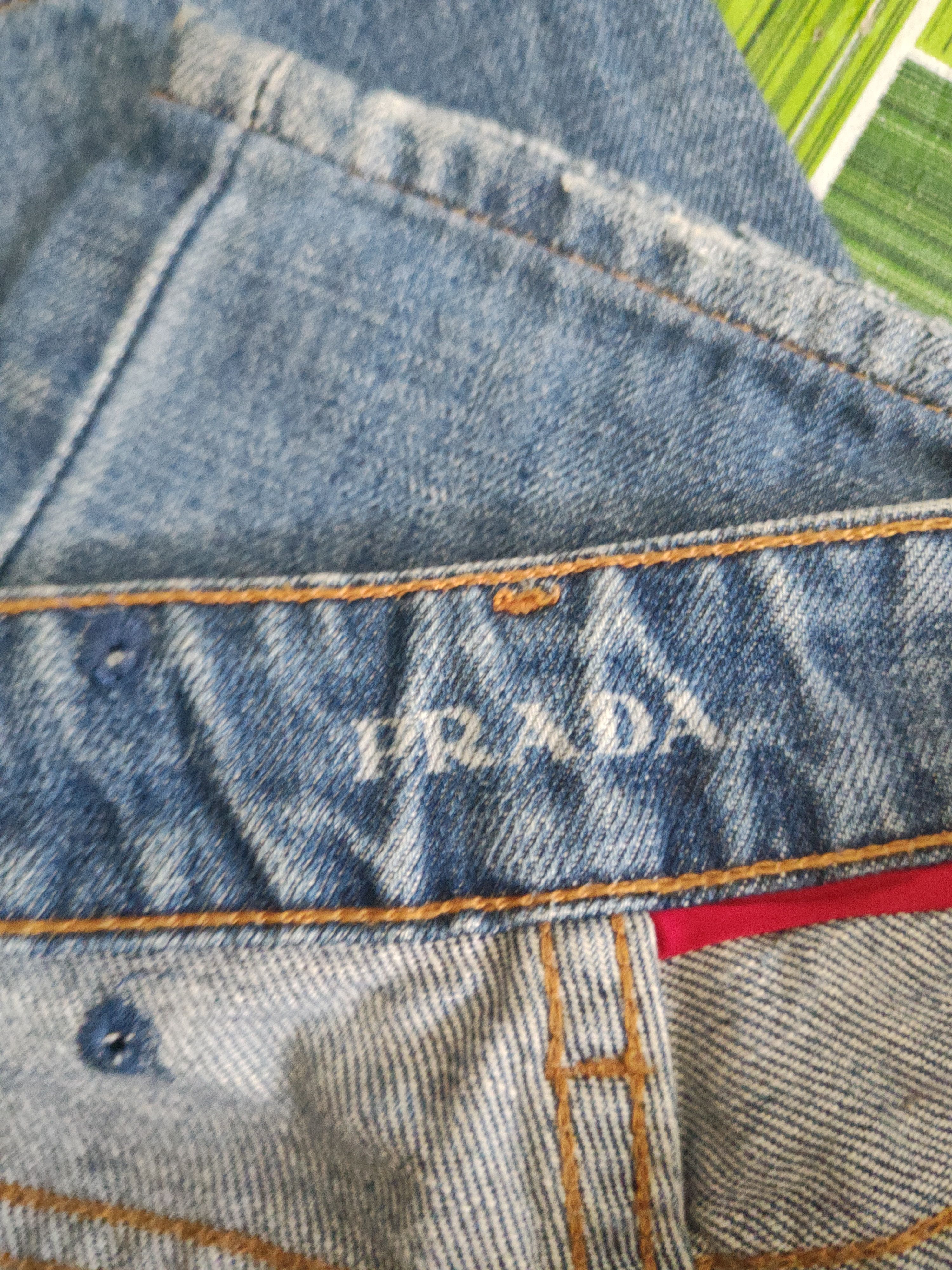 Prada DL Prada Blue Distressed Ripped Jeans #2778 Size 29" - 17 Thumbnail