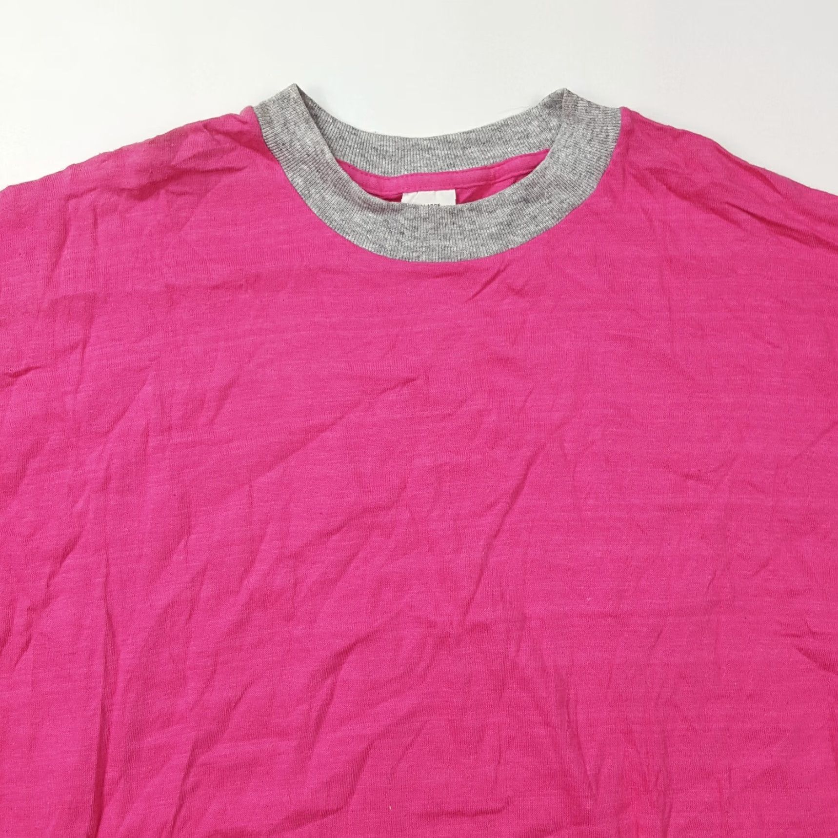 Etro VINTAGE Retro T-Shirt Mens XL Pink US Made Graphic Print Blank Plain 80s VTG USA Size US XL / EU 56 / 4 - 2 Thumbnail