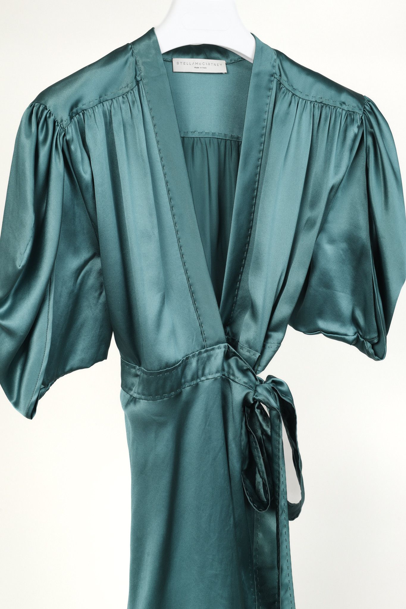 Stella McCartney Stella McCartney Teal Silk Wrap-Around Blouse Size M / US 6-8 / IT 42-44 - 3 Thumbnail