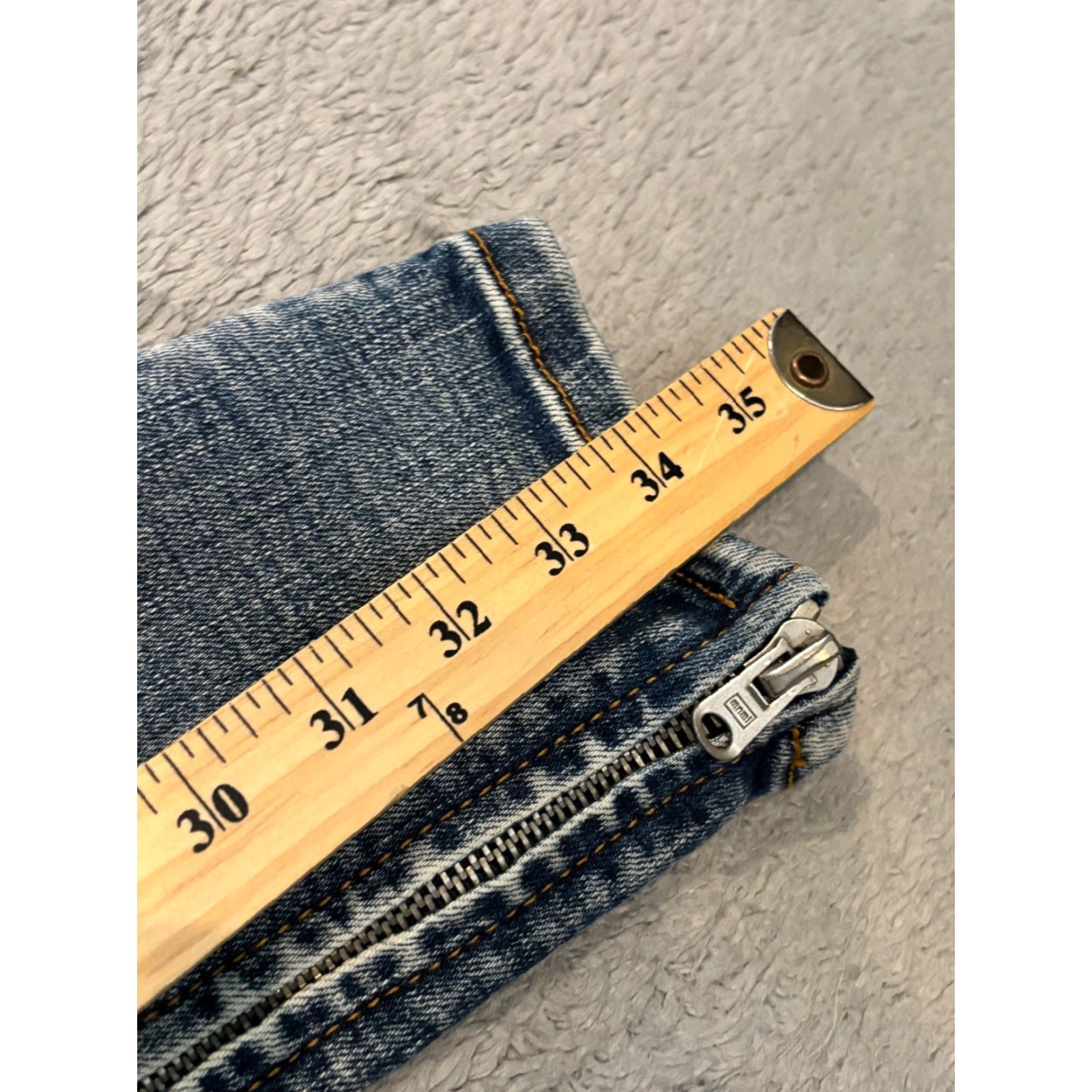 MNML MNML Jeans Men’s 30 (32x34) Distressed Ripped Slim Button Fly Zipper Ankle Blue Shirt Size US 30 / EU 46 - 5 Thumbnail