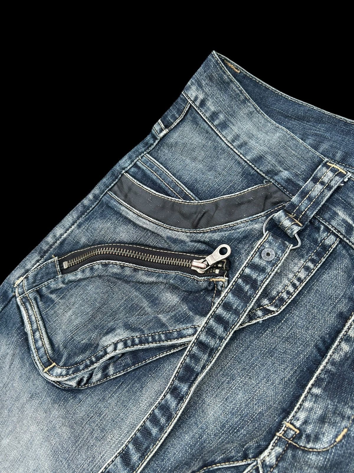 Japanese Brand × Kapital × Vintage PPFM Japanese Punk Style Curve Cut Banana Denim Jeans Rare Size US 32 / EU 48 - 7 Thumbnail