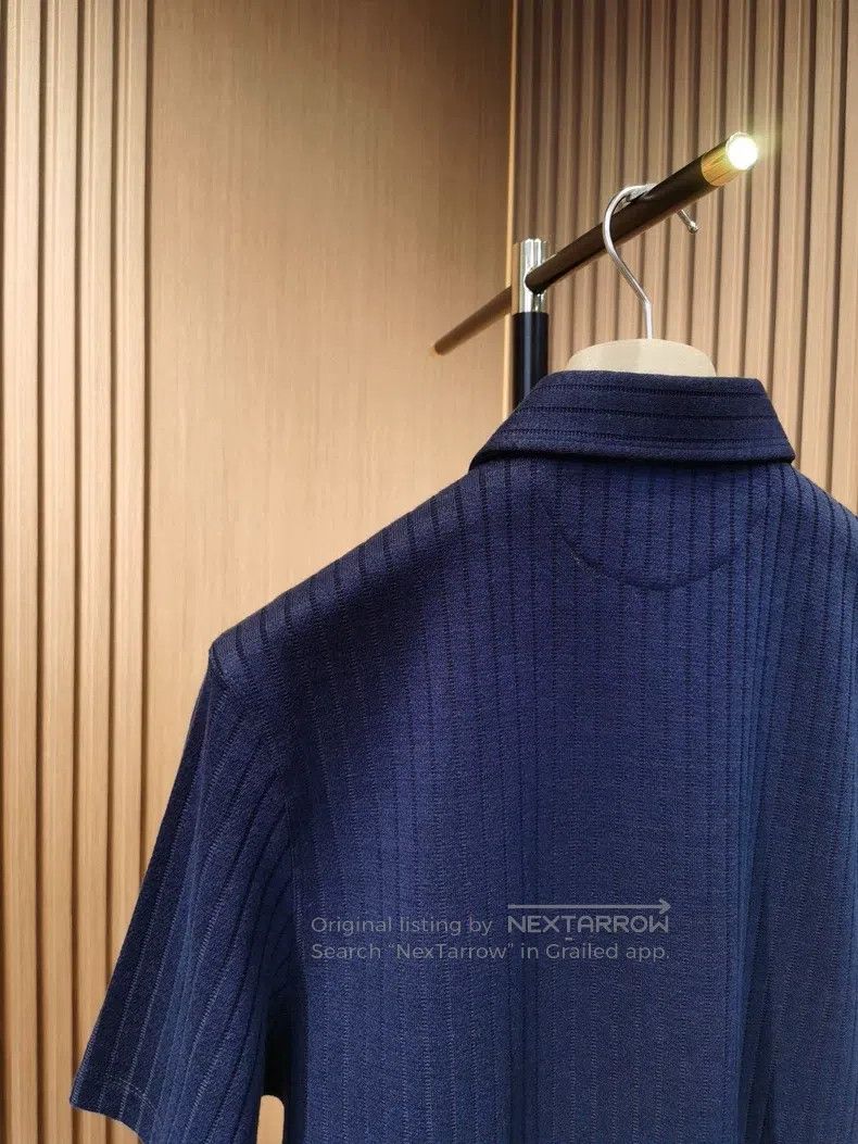 Brunello Cucinelli Brunello Cucinelli Cotton Linen Rib Knit Polo Shirt Size US S / EU 44-46 / 1 - 7 Thumbnail