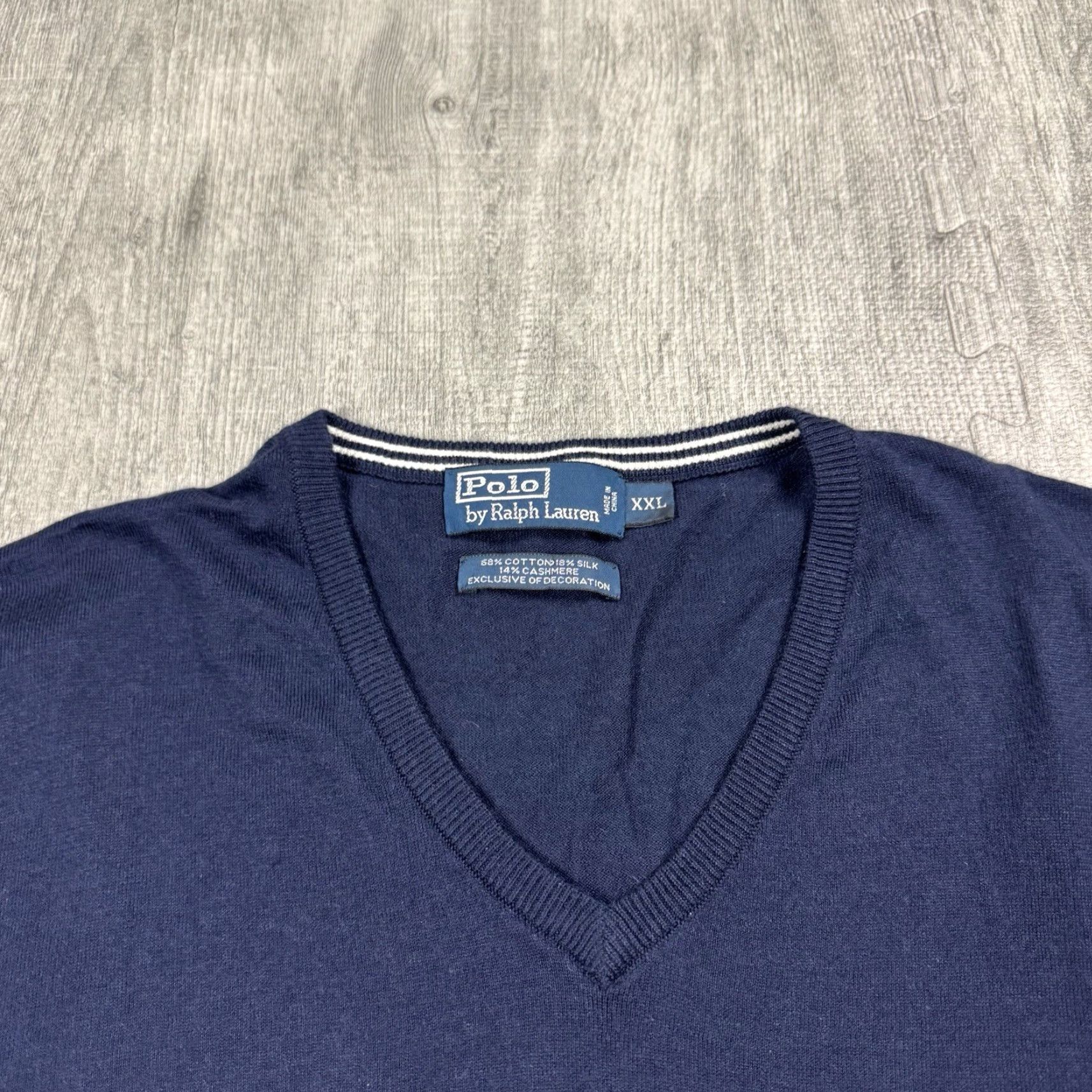 Polo Ralph Lauren VINTAGE Polo Ralph Lauren US Open 2010 Knit V-Neck Cardigan Sweater Mens 2XL Blue Silk/Cotton/Cashmere 68/18/14 Size US XXL / EU 58 / 5 - 2 Thumbnail